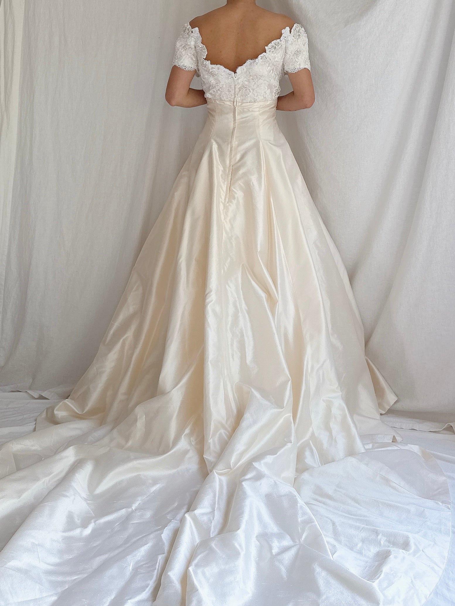 Vintage Marisa Silk and Lace Gown - S