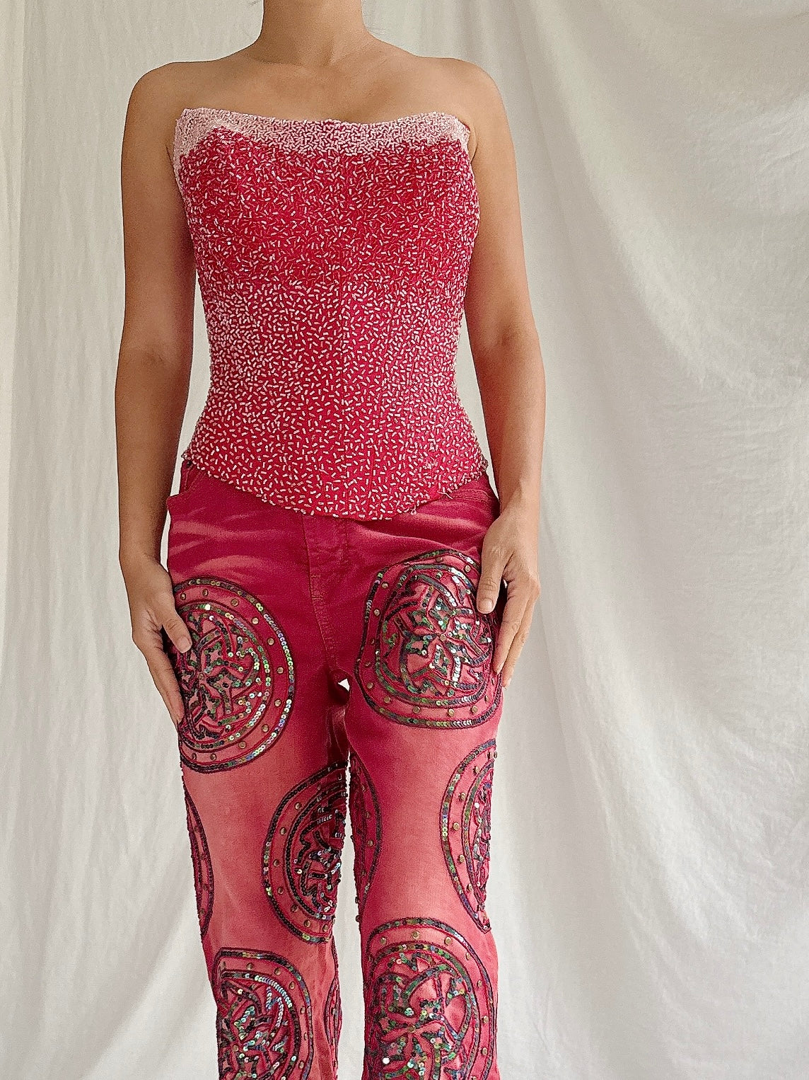 Vintage Nina Ricci Beaded Corset - S-M