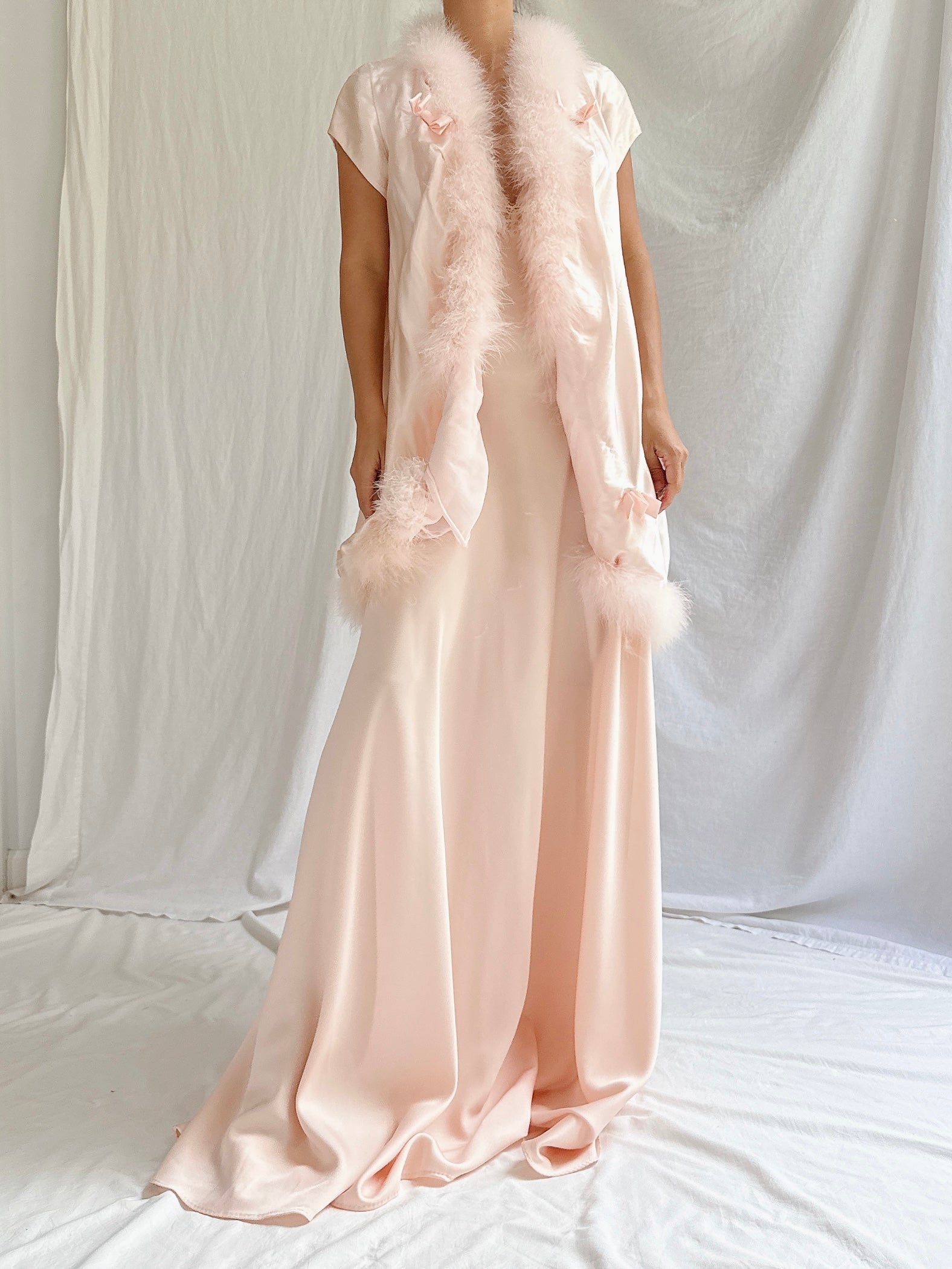 1960s Satin Pink Duster - M