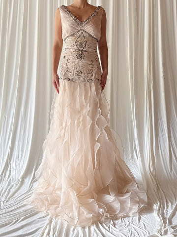 Sue Wong Ruffled Organza Dress - Size 10