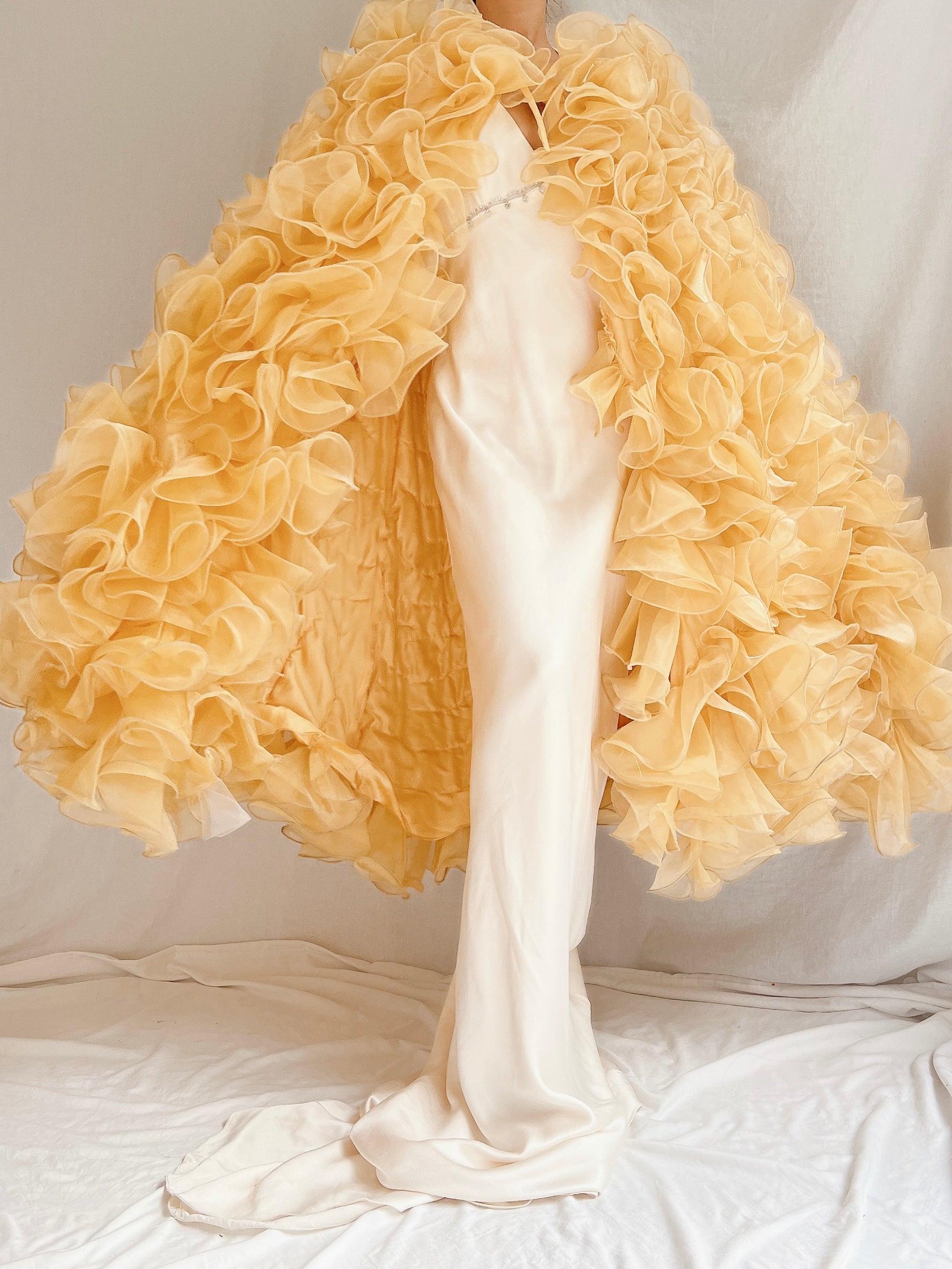 Yellow Ruffle Cape - OSFM