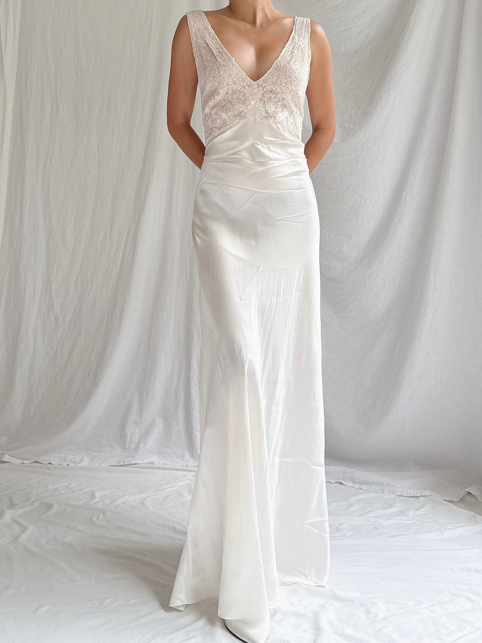 1930s Satin Slip Dress - S