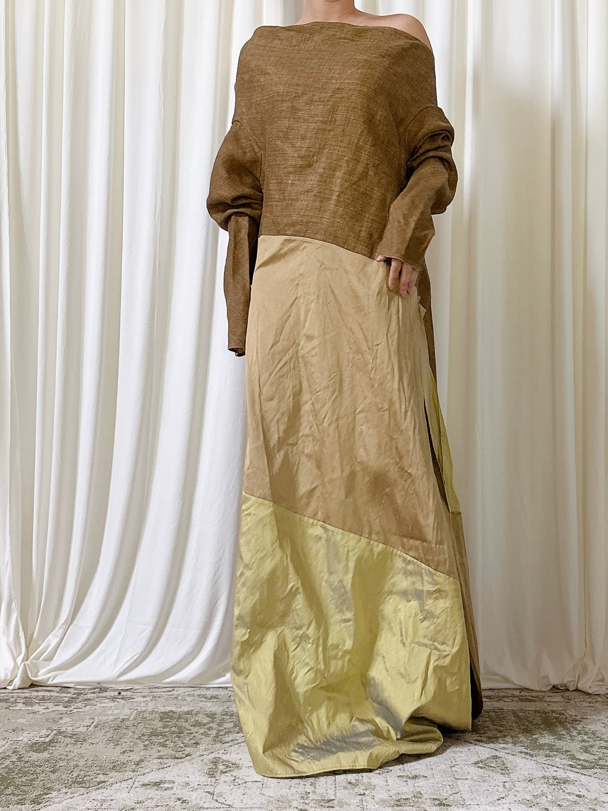 Vintage Anja Gockel Linen Olive Dress - L