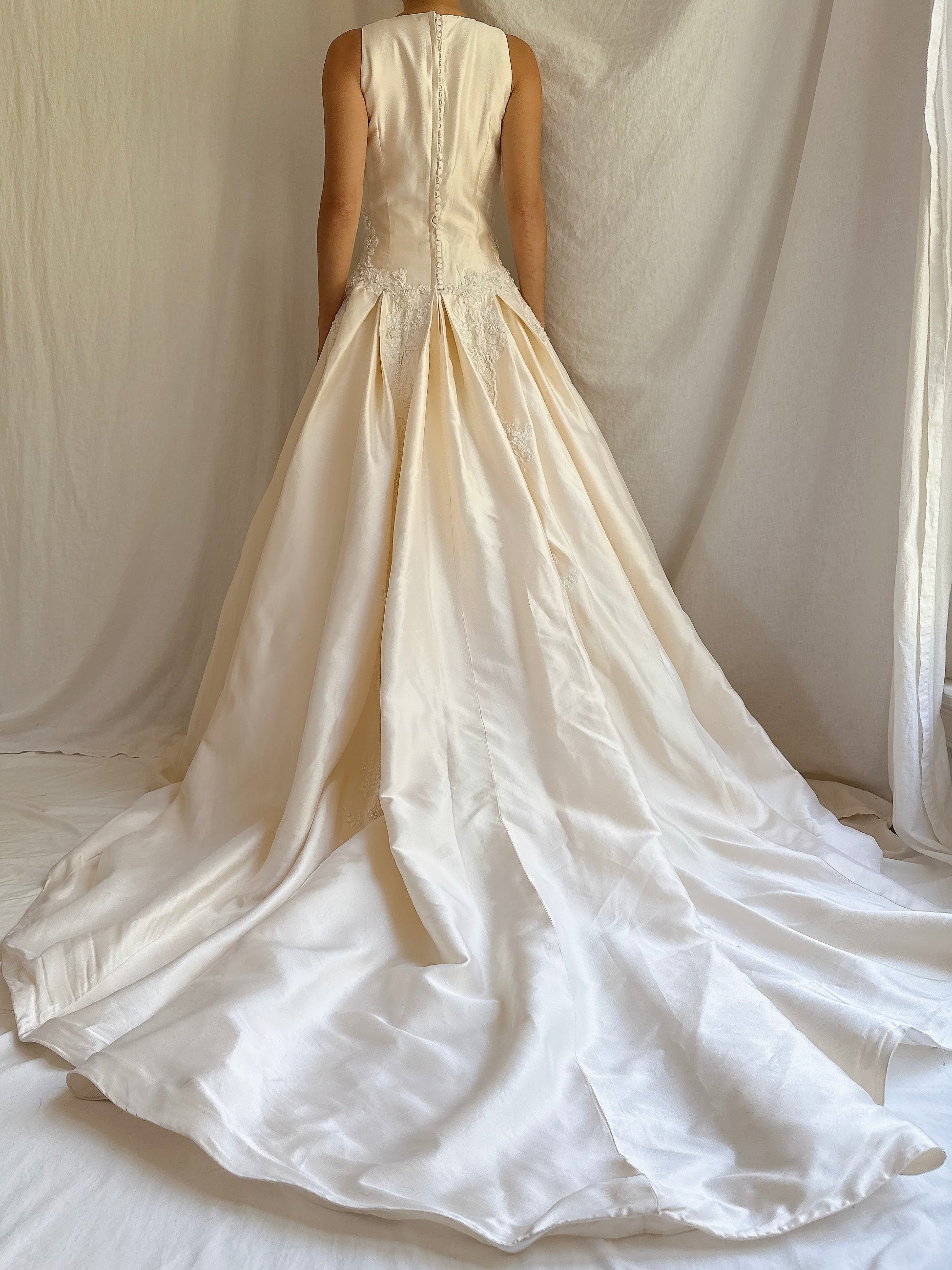 Vintage Silk and Lace Gown - M