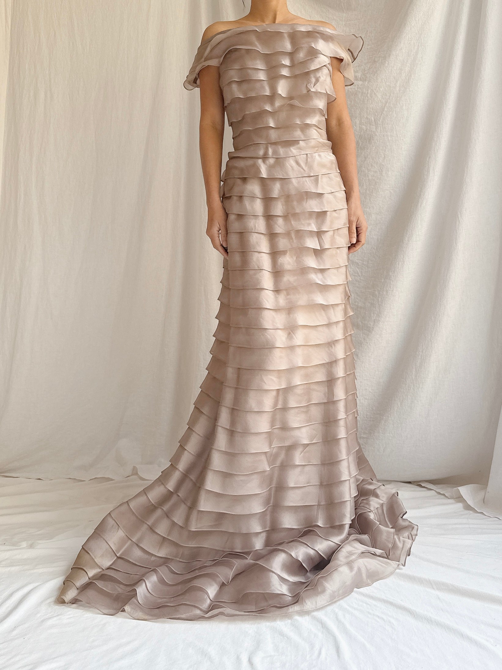 Vintage Bellville Sassoon Silk Organza Gown - L/UK 18