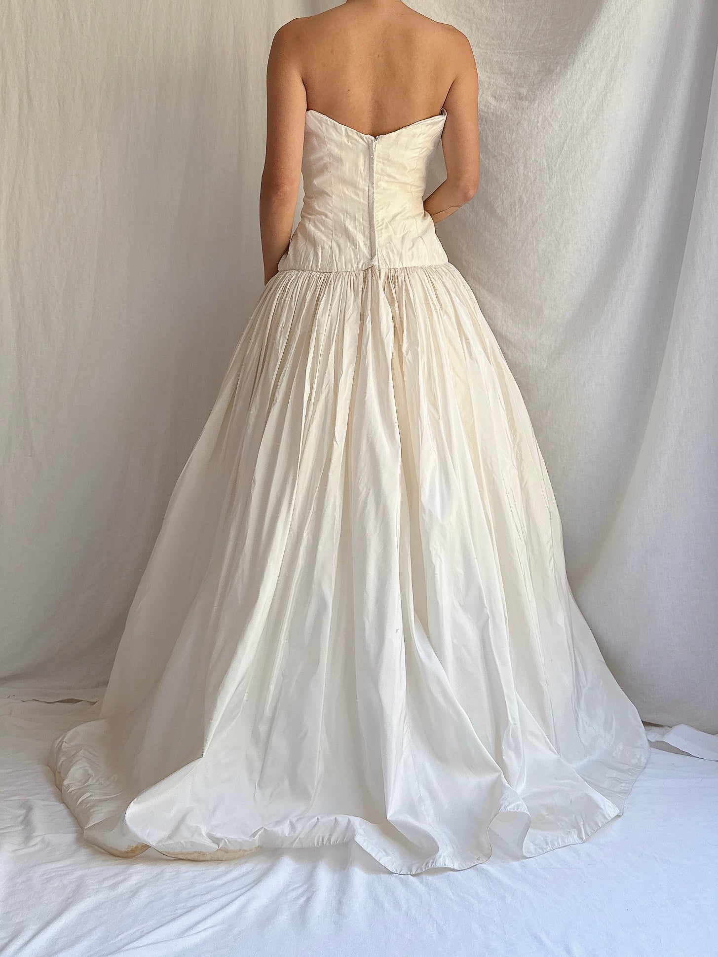 Vintage Silk Dropped Waist Gown - S/M