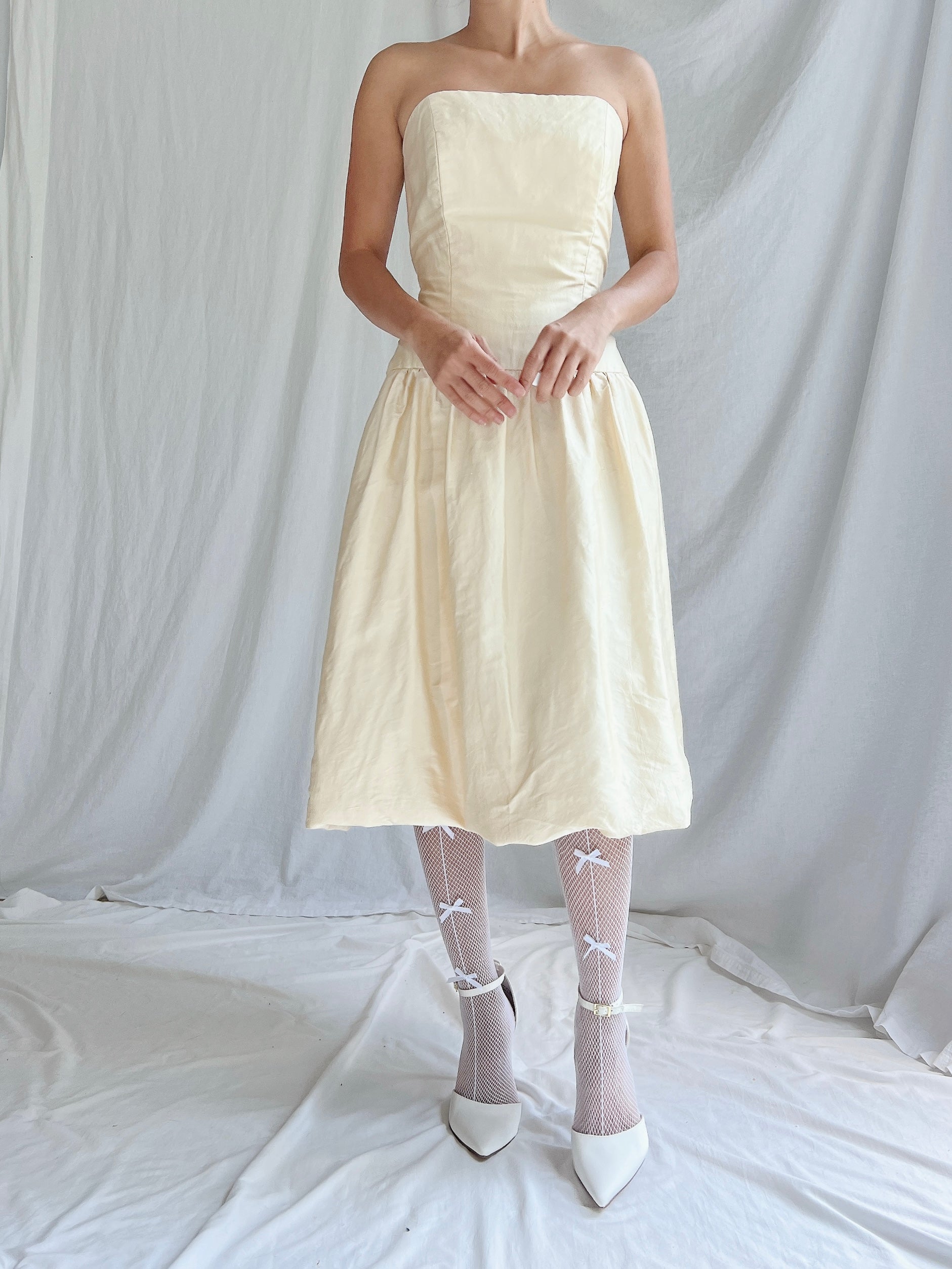 Vintage Silk Dropped Waist Short Dress - M | G O S S A M E R Vintage Silk Dropped Waist Short Dress - M | G O S S A M E R