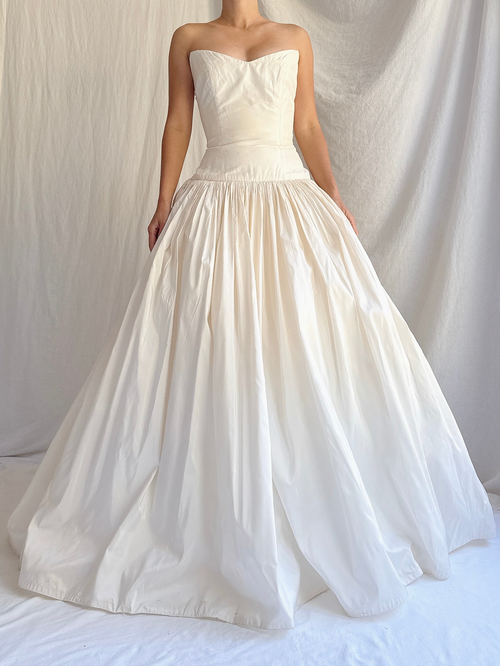 Vintage Silk Dropped Waist Gown - S/M