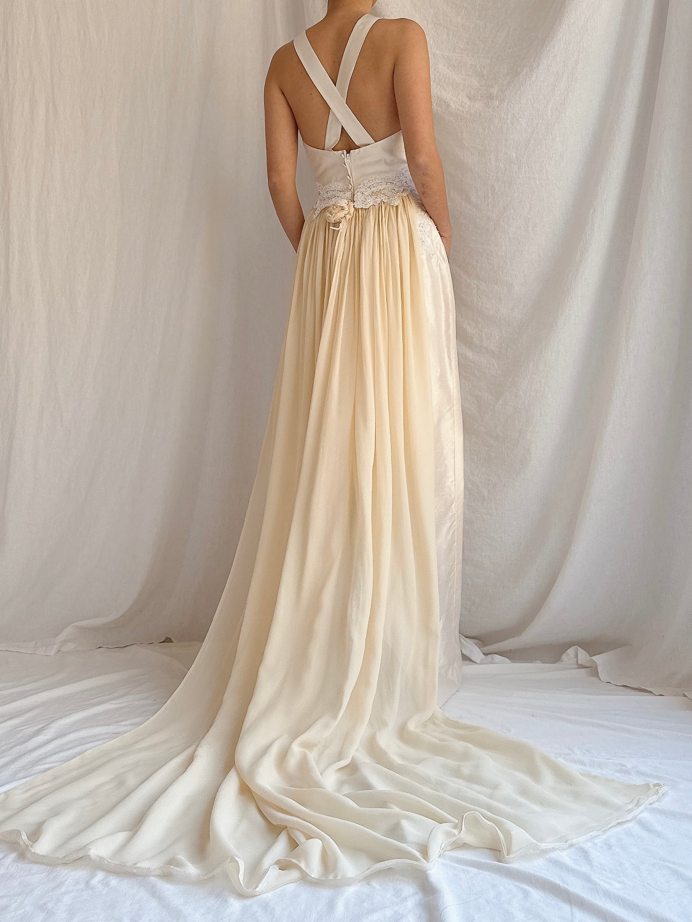 1990s Silk Column 2-Piece Gown - S/6