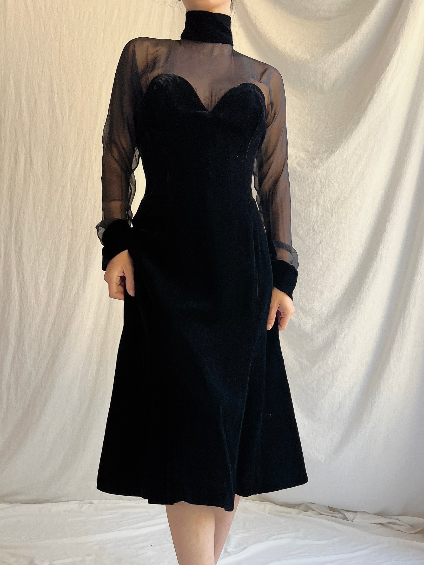 Vintage Oscar de la Renta Silk Velvet Dress - L