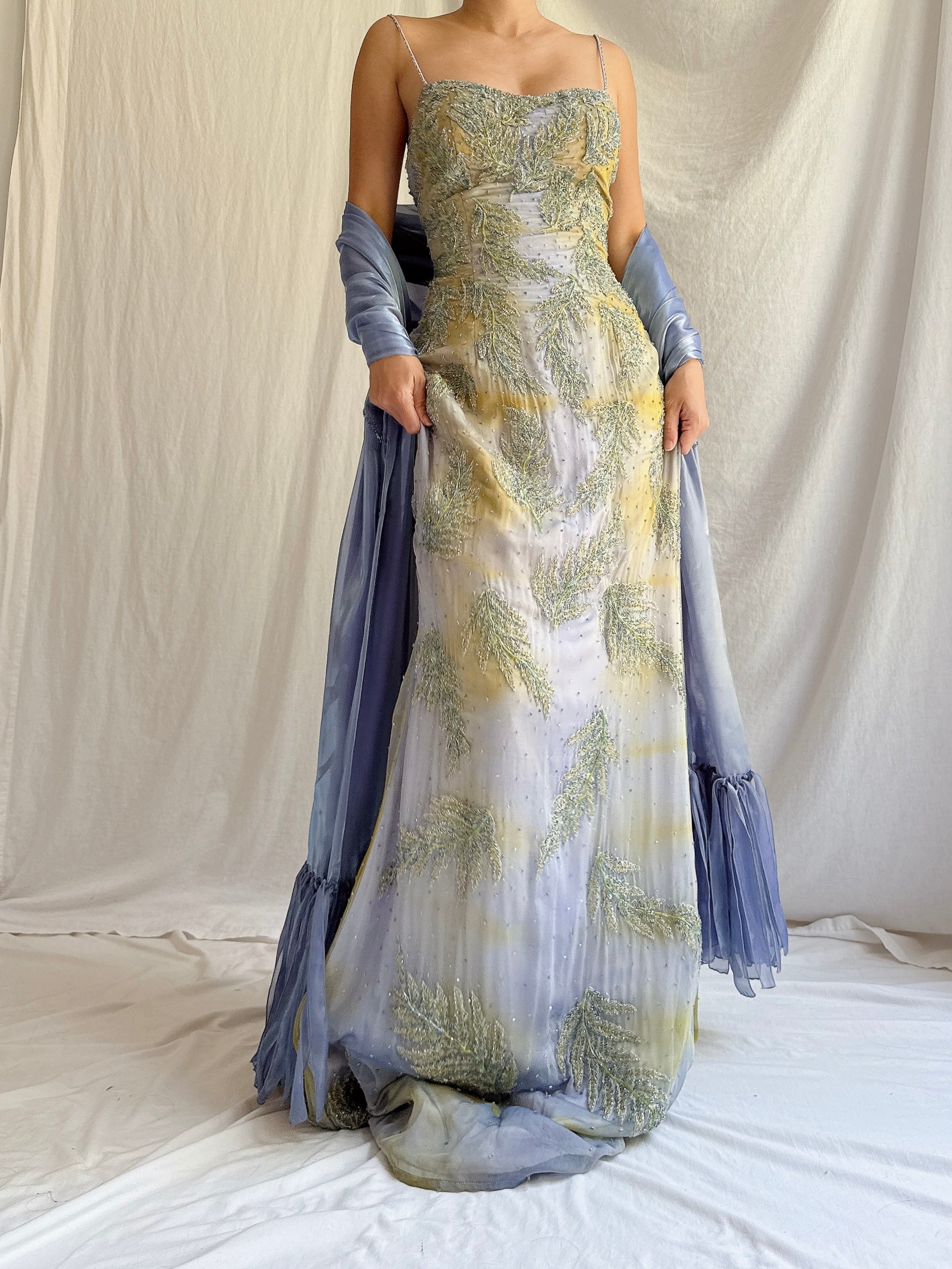 Vintage Stephen Yearrick Gown and Scarf - M