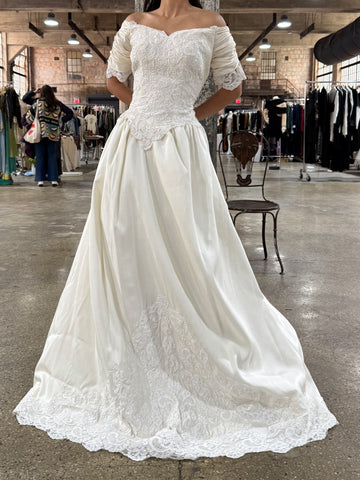 Vintage Silk and Lace Gown - S/6