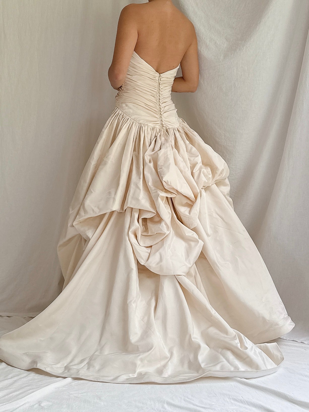 Vintage Strapless Lazaro Silk Gown XS/4