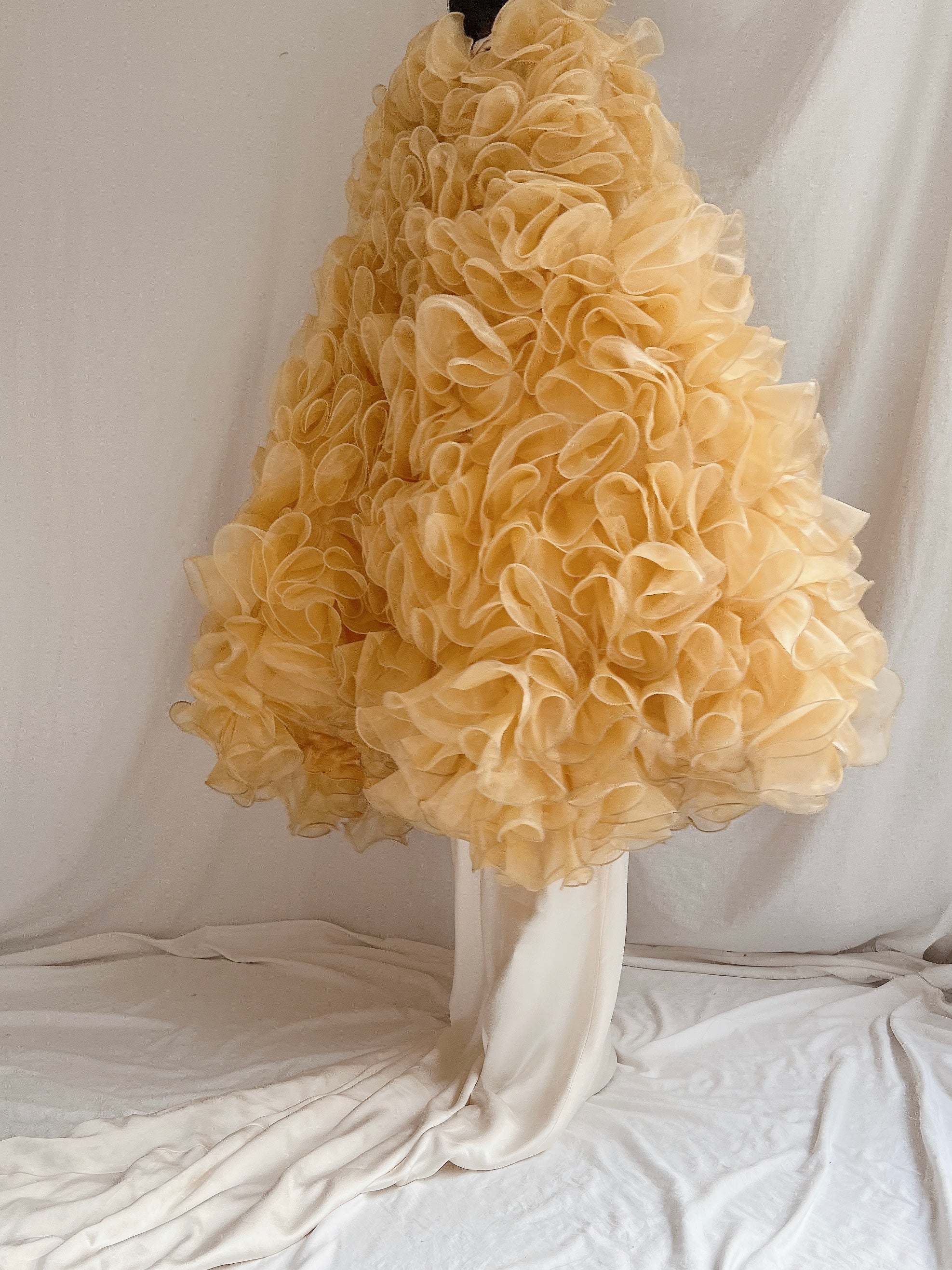 Yellow Ruffle Cape - OSFM