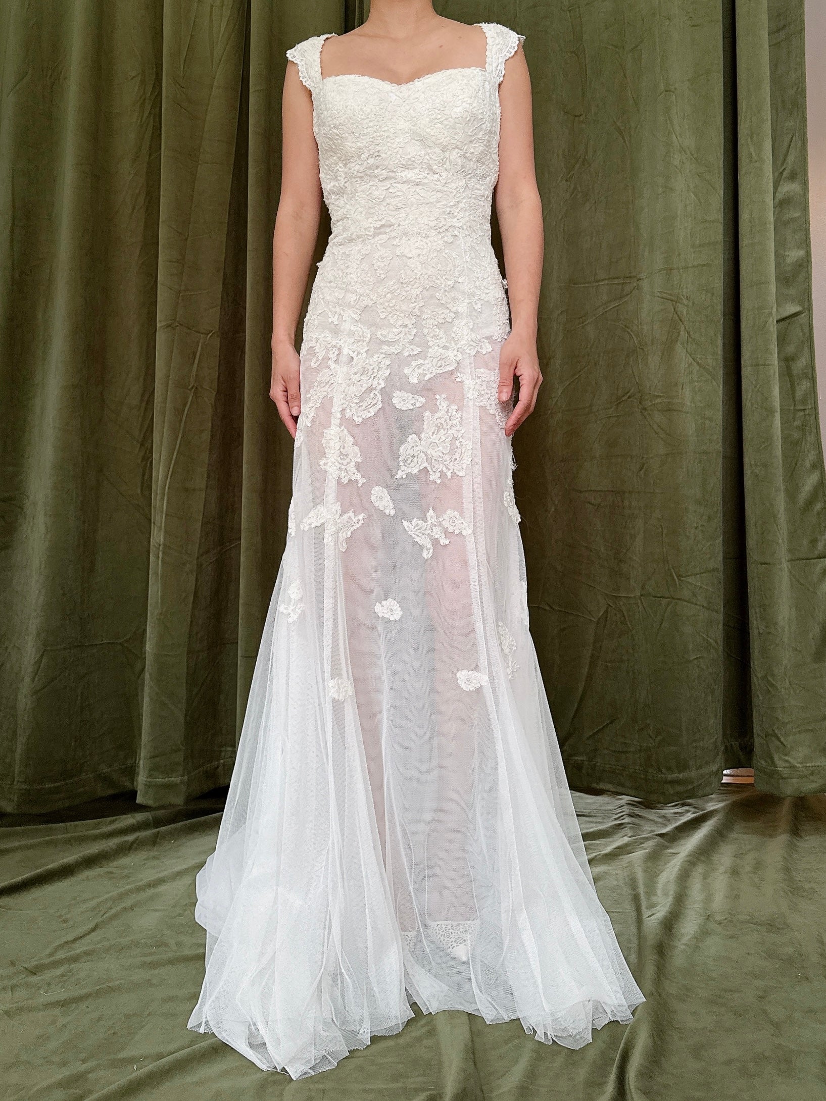 Vintage Sheer Lace Dress Dress - S