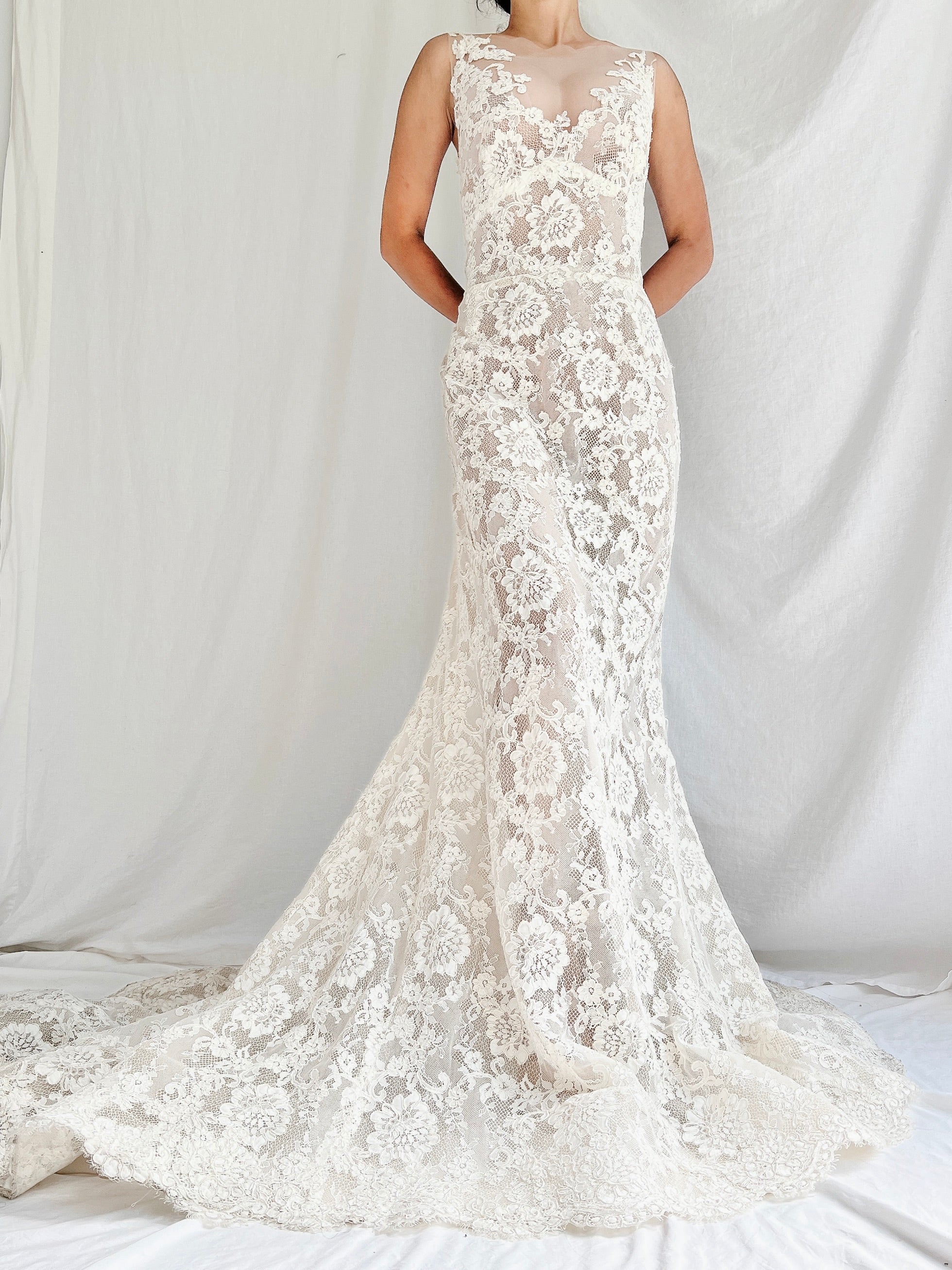 Sheer Lace Dresses Liancarlo Couture Sheer Lace Gown - 6 Sheer Lace Dresses Liancarlo Couture Sheer Lace Gown - 6