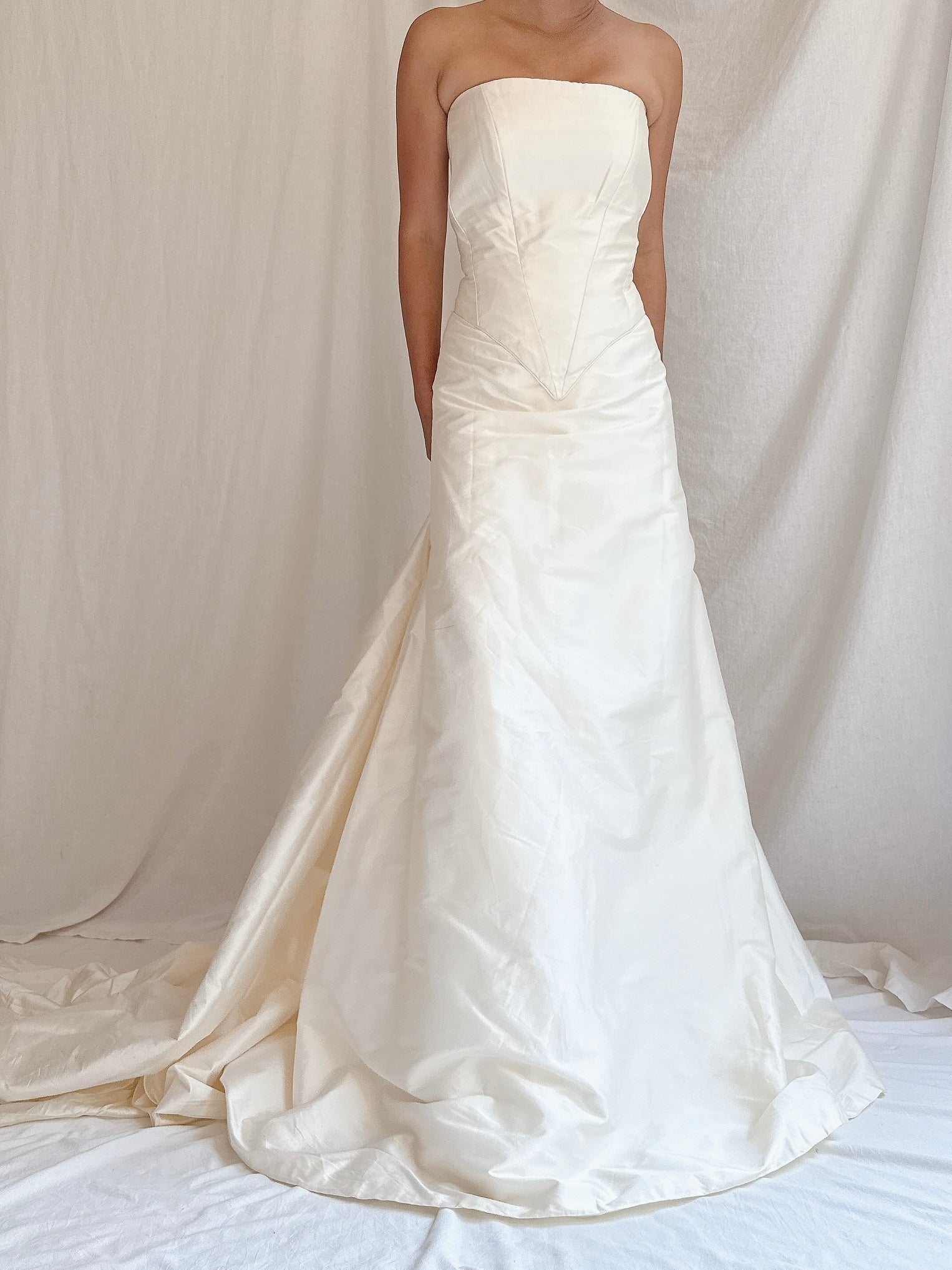 Vintage UK Silk Strapless Gown - UK 16/US 12
