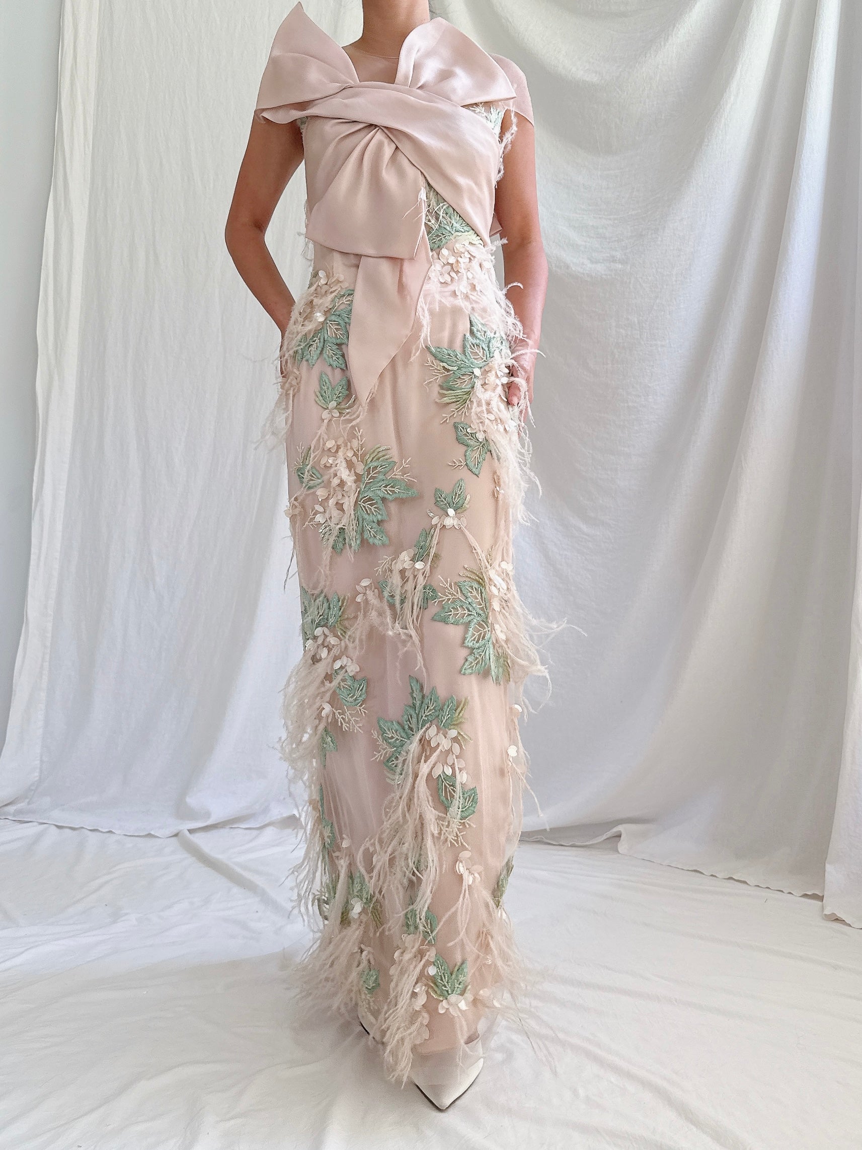 Marchesa Feather Dress - XS