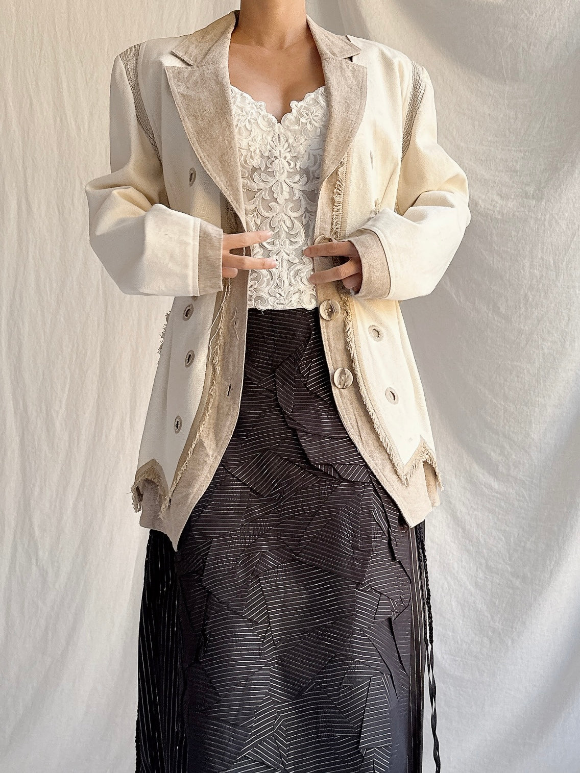 Vintage Patricia Forgeal Linen Jacket - M