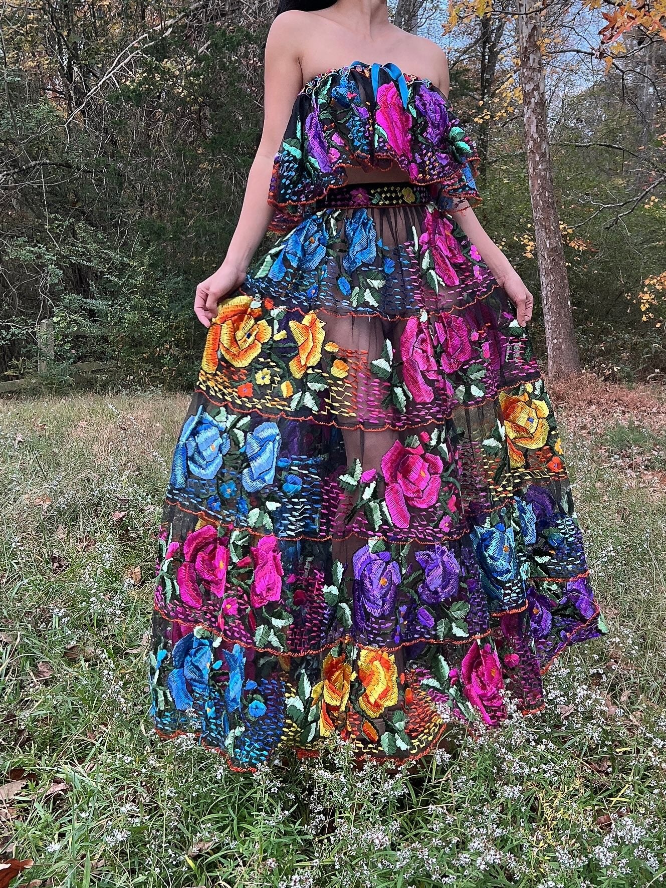 Vintage Chiapas Embroidered Set - S-M