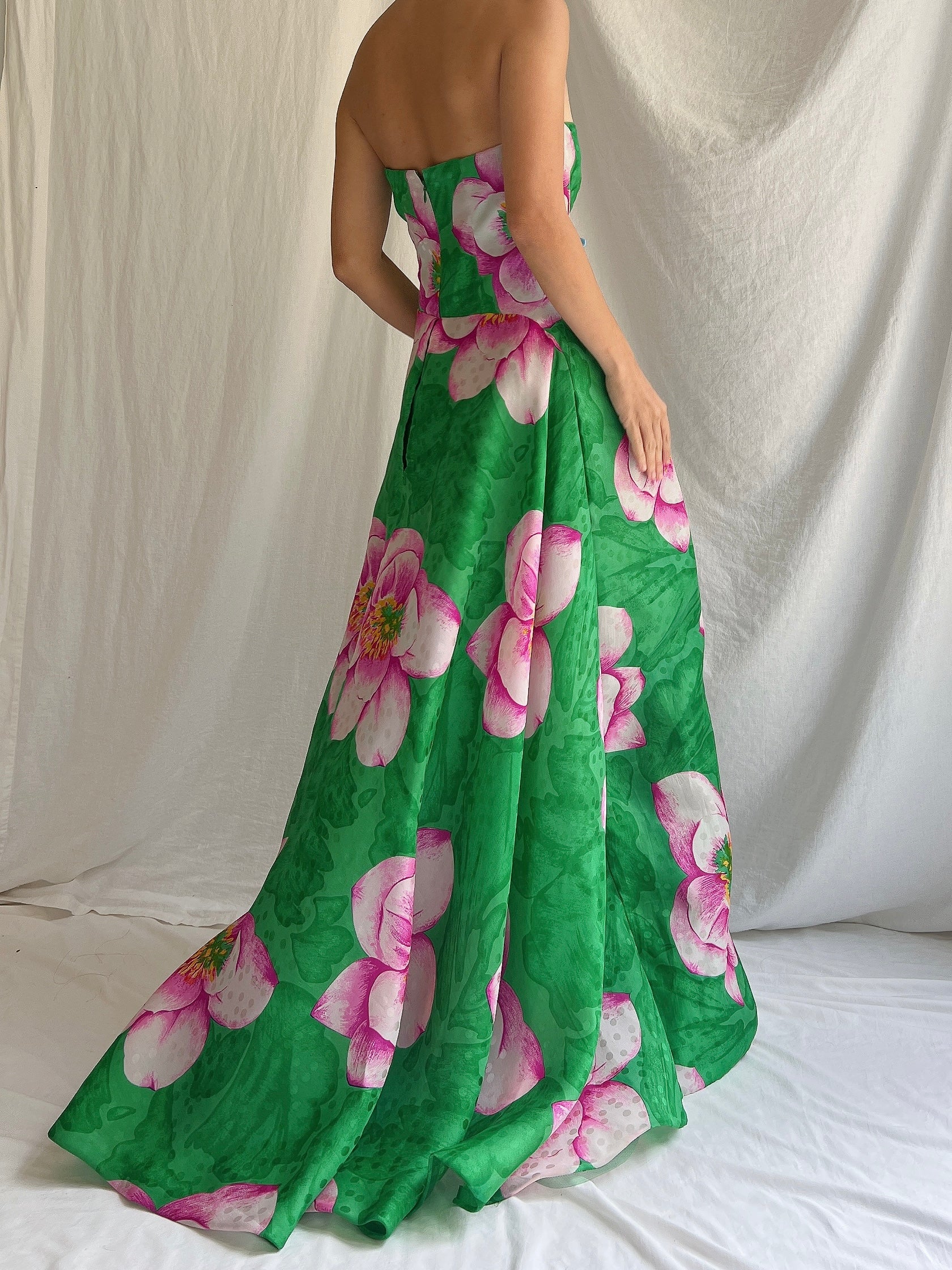 1990s Richilene Silk Organza Gown - S