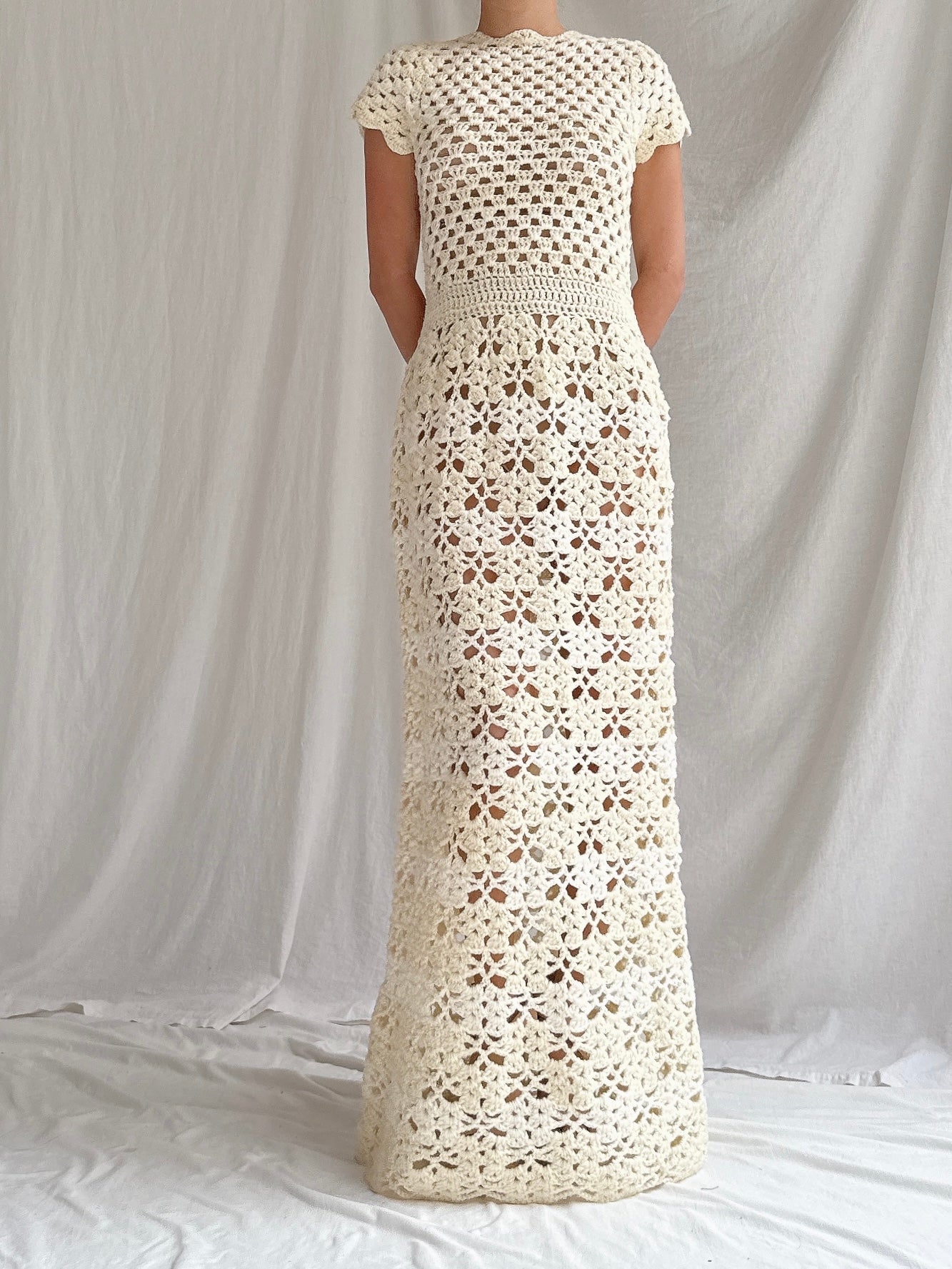 1970s Crochet Dress - S-M