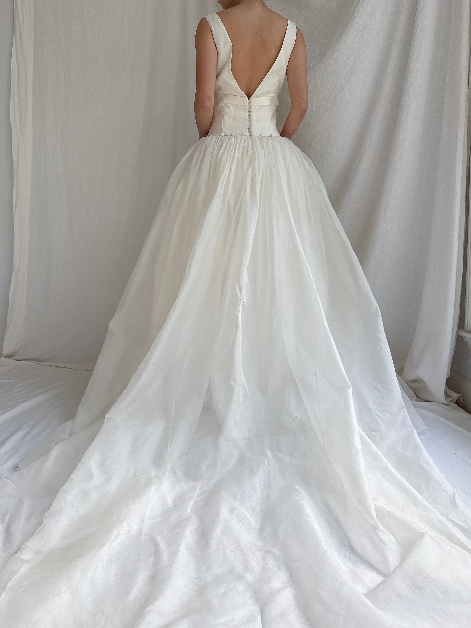 Vintage Silk Organza Gown - S