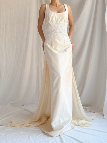 1990s Silk Column 2-Piece Gown - S/6