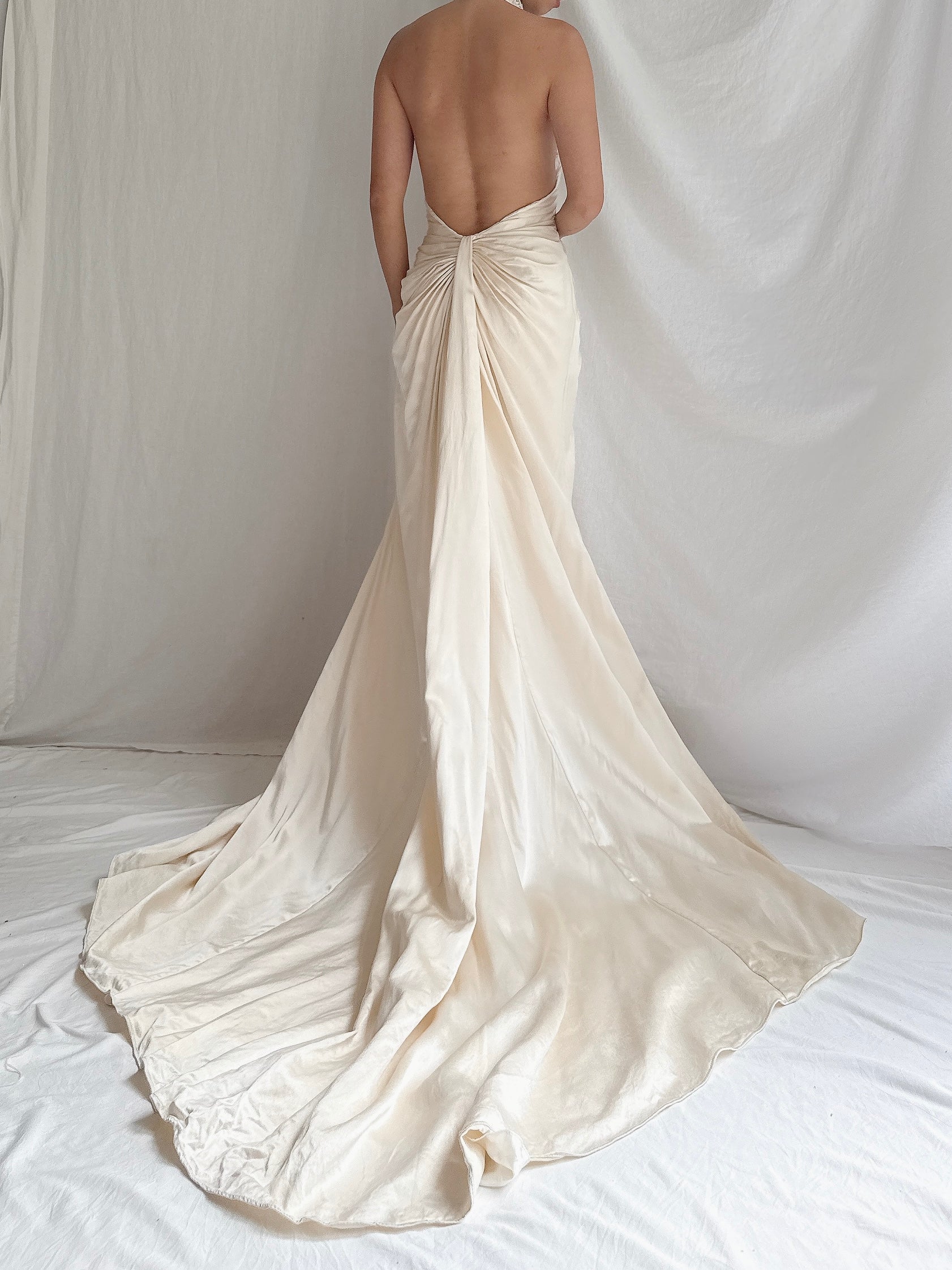 Vintage Stephen Yearrick Silk Halter Gown - M/8