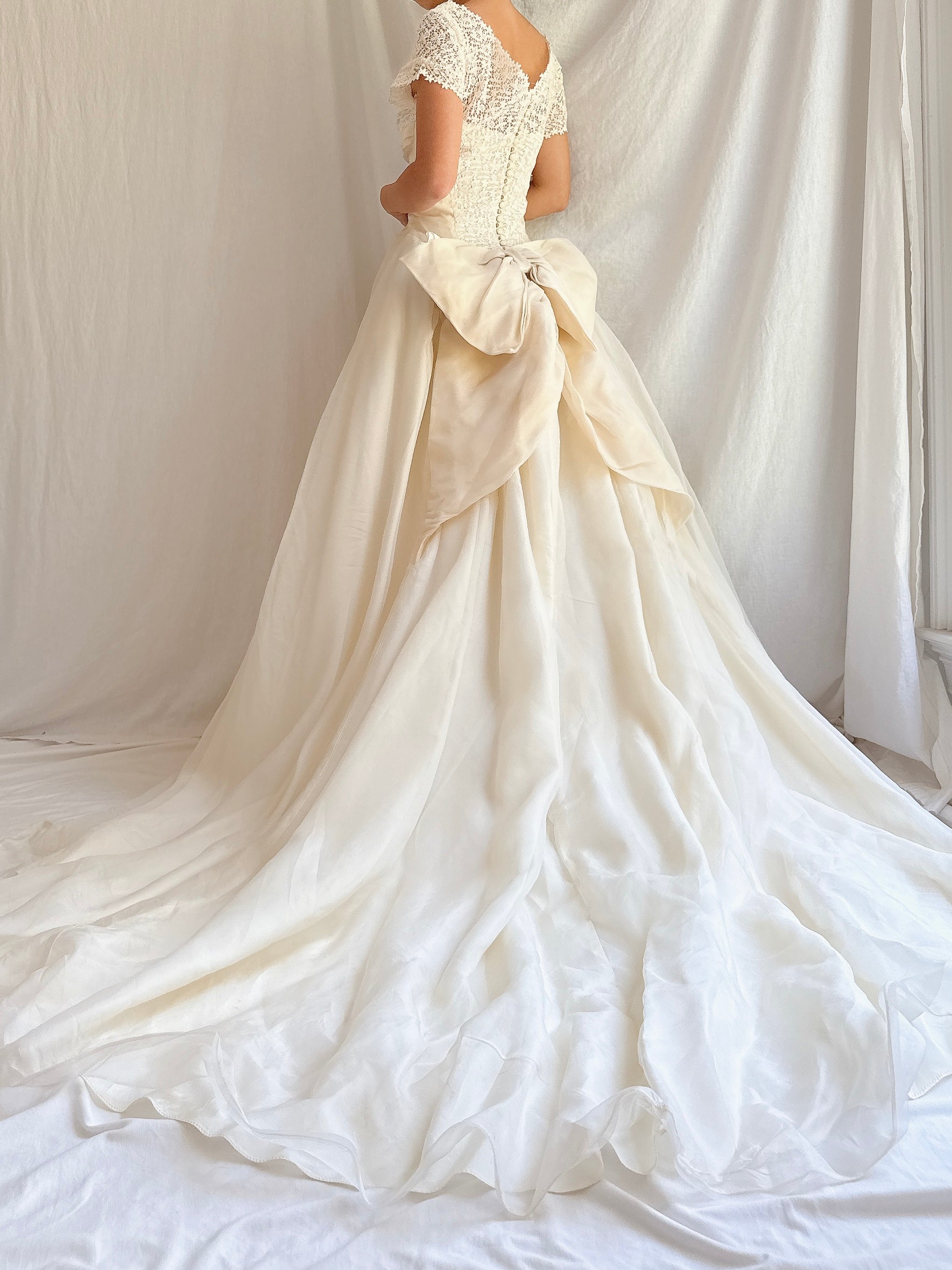 1950s Silk Organza Bow Dress - XS/S