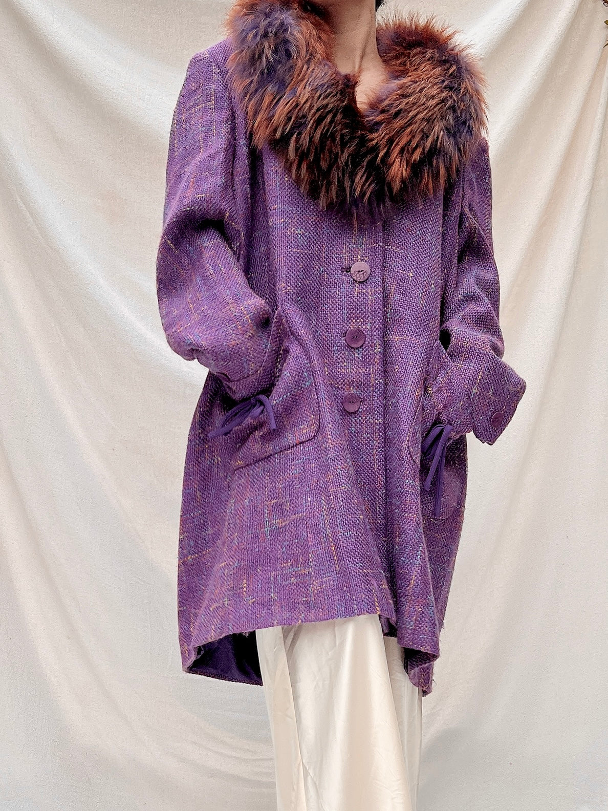 Vintage Wool Fox collar Jacket - M