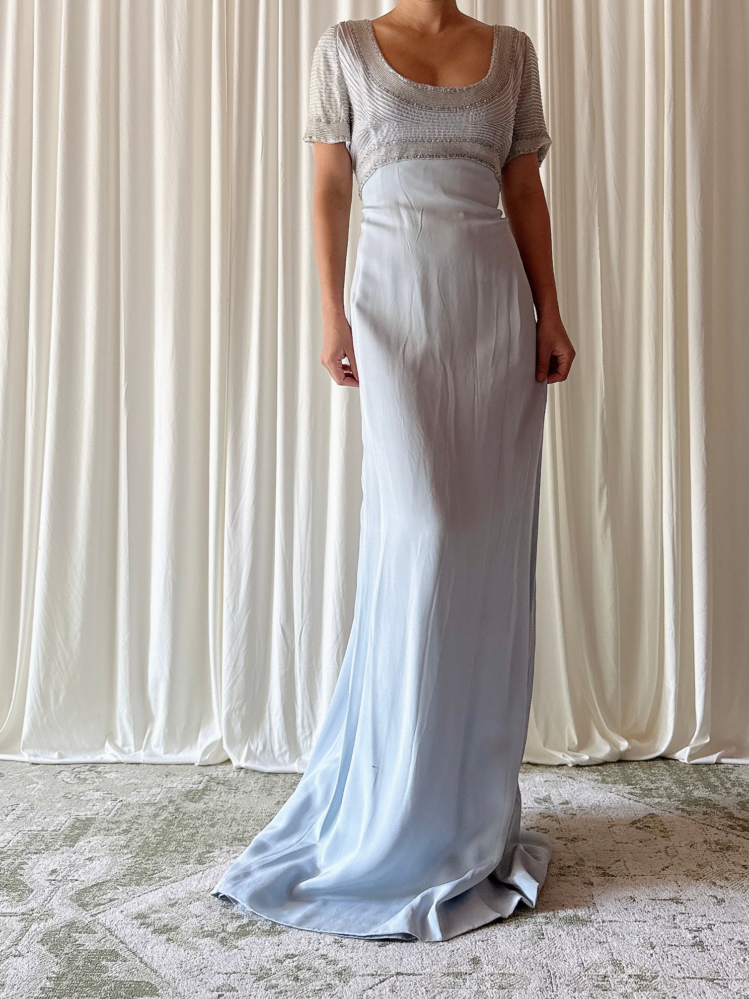 Vintage Belleville Sassoon Blue Gown - UK 16