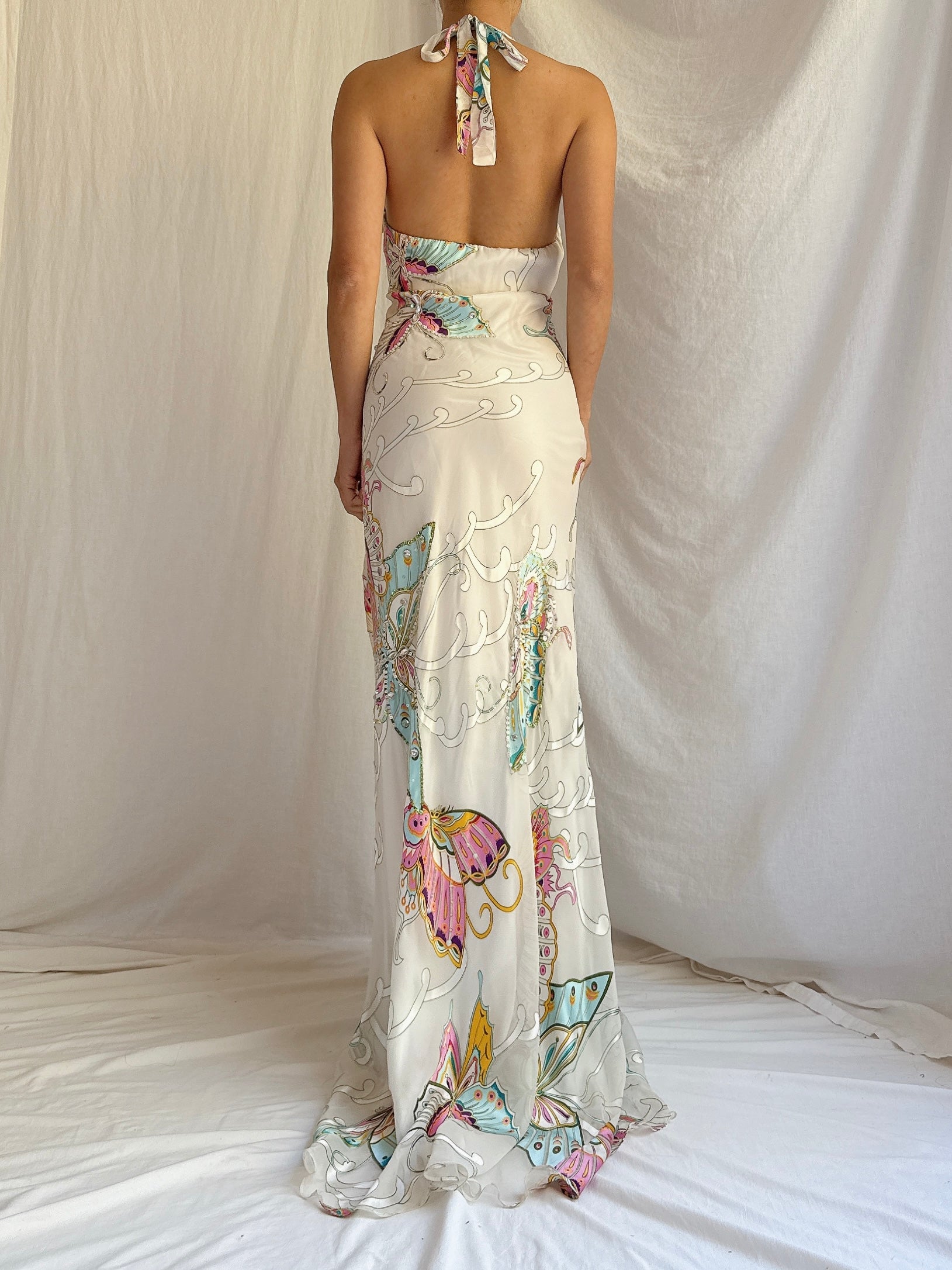 Vintage Chiffon Butterfly Gown - M/8