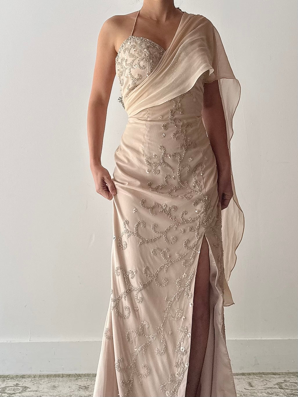 Vintage Claire’s Collection Nude Gown - M