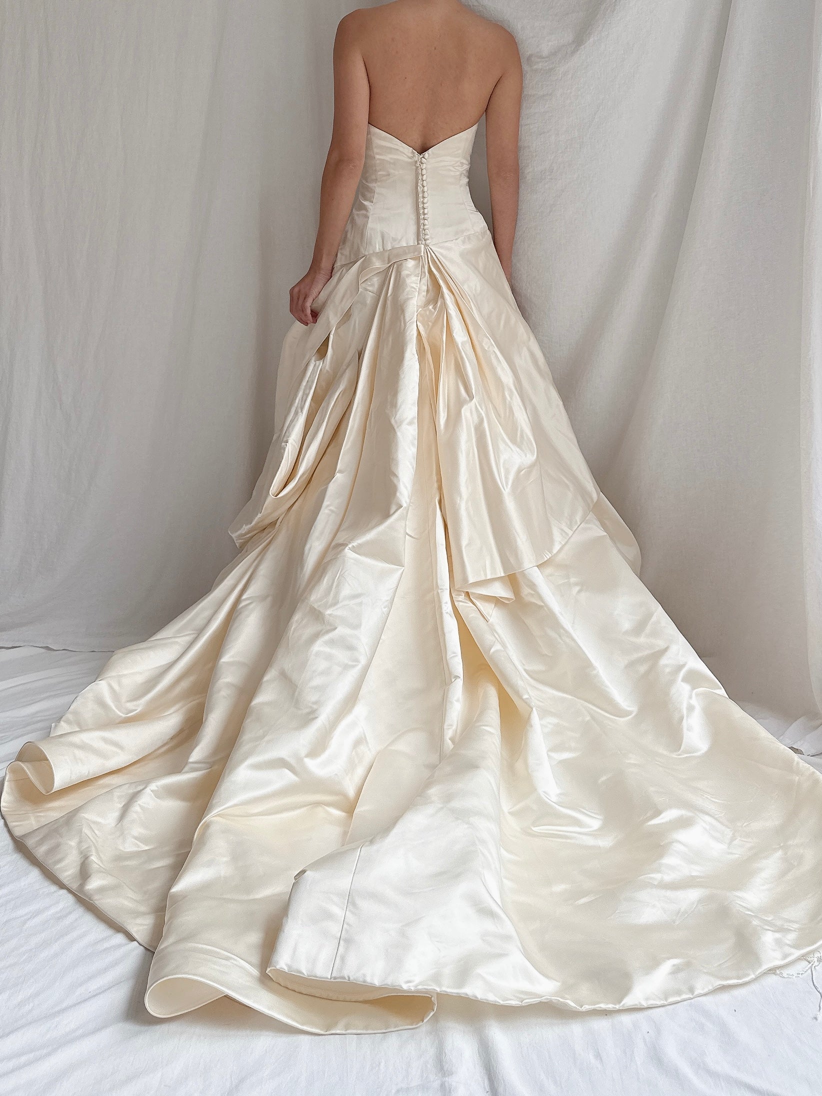 Vintage Silk Draped Gown - M/10