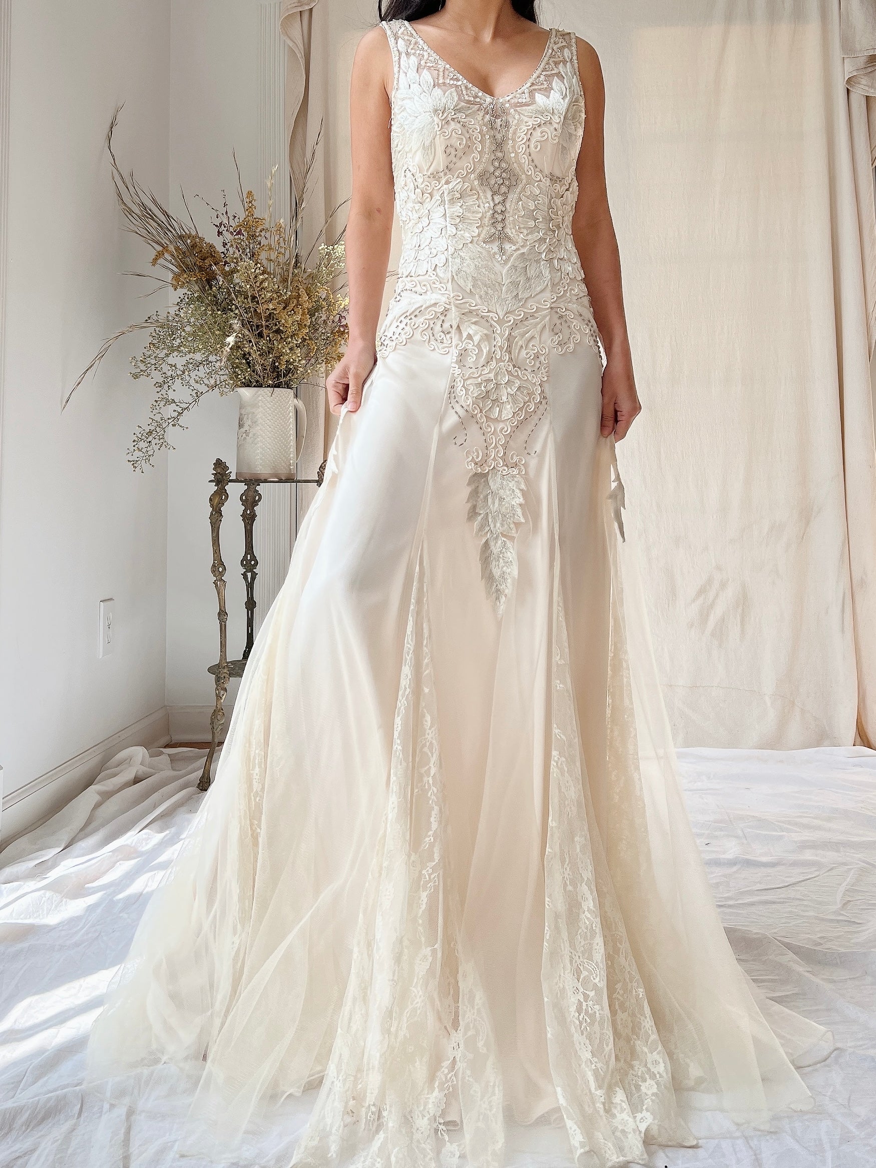 Vintage Embroidered Silk and Tulle Gown - S/4 | G O S S A M E R Vintage Embroidered Silk and Tulle Gown - S/4 | G O S S A M E R