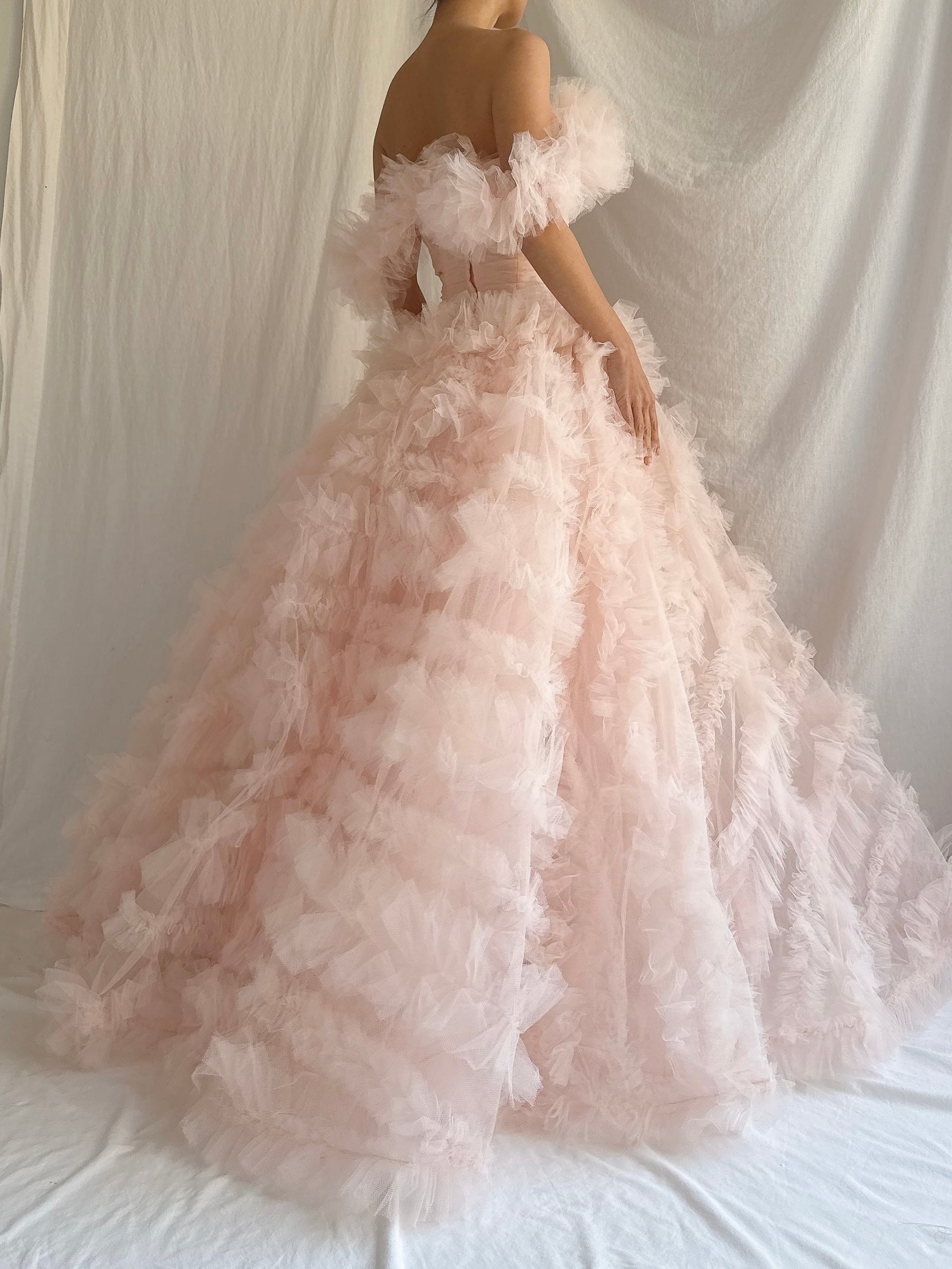 1950s Light Pink Tulle Gown - XXS/0