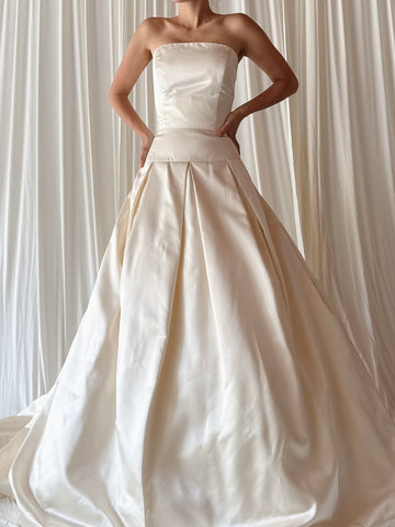 1990s Lazaro Dropped Waist Gown - S/M