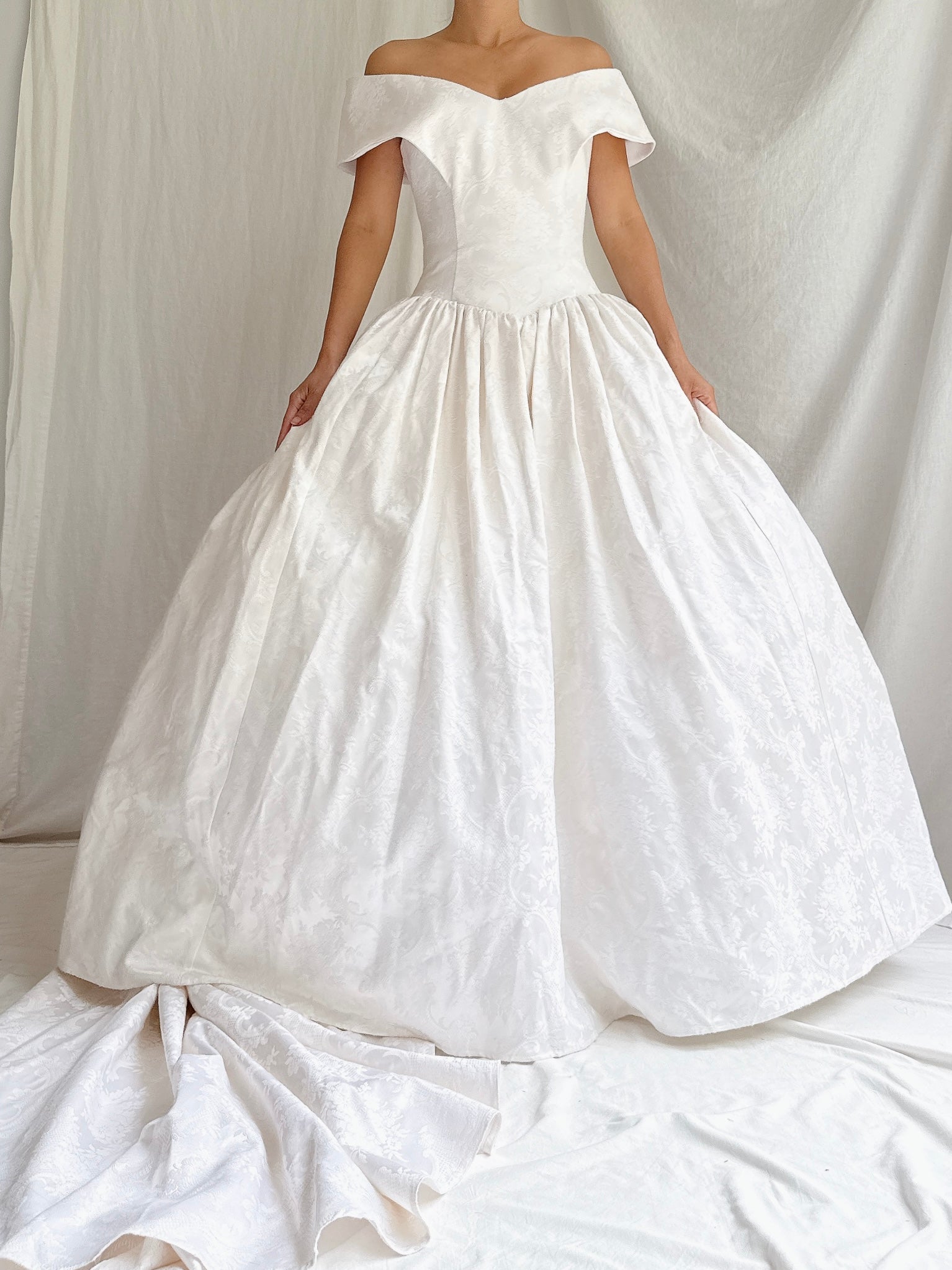 1980s Jessica McClintock Brocade Gown - S
