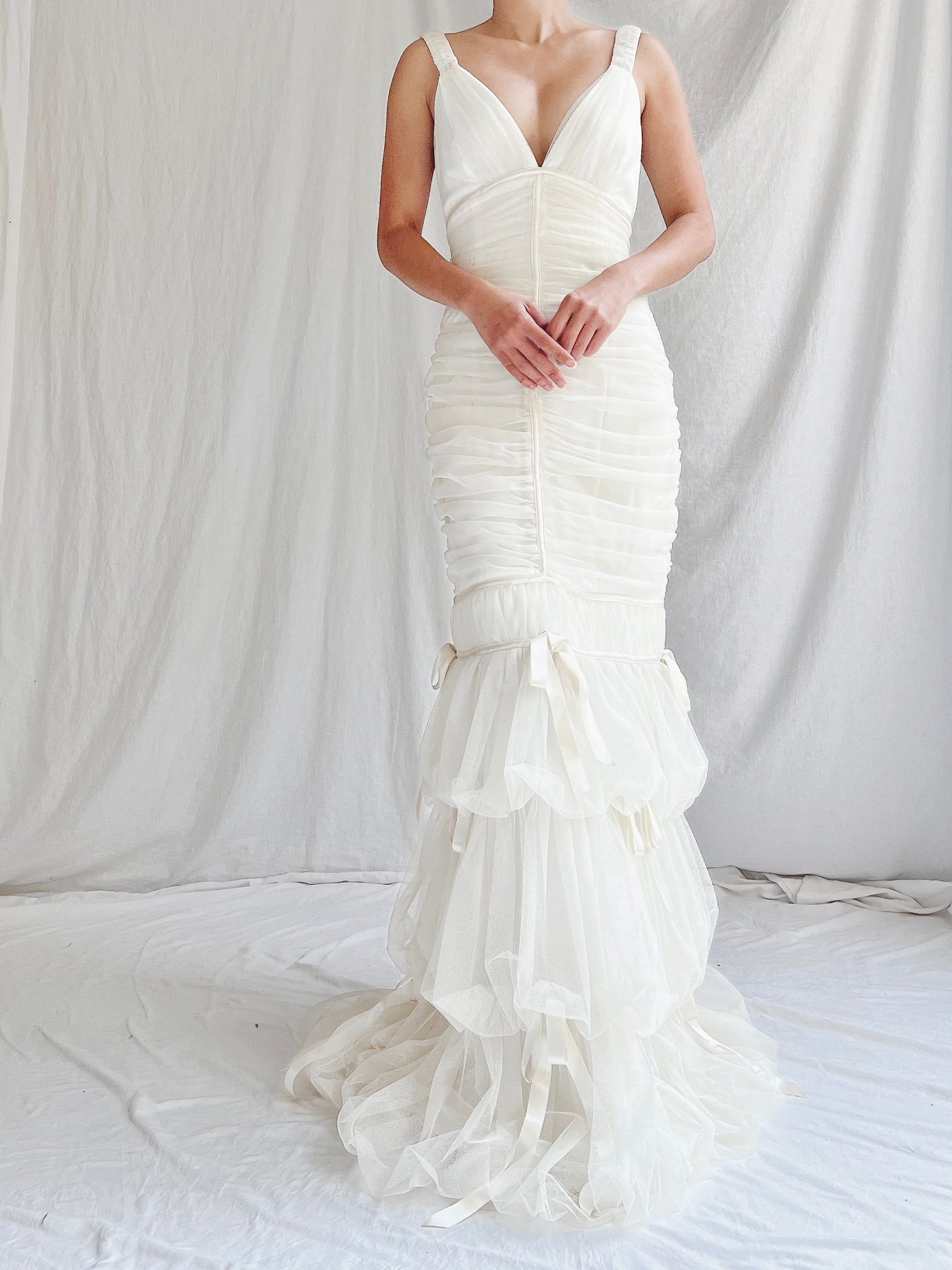 Vintage Jessica McClintock Tulle Ribbon Gown - S Vintage Jessica McClintock Tulle Ribbon Gown - S