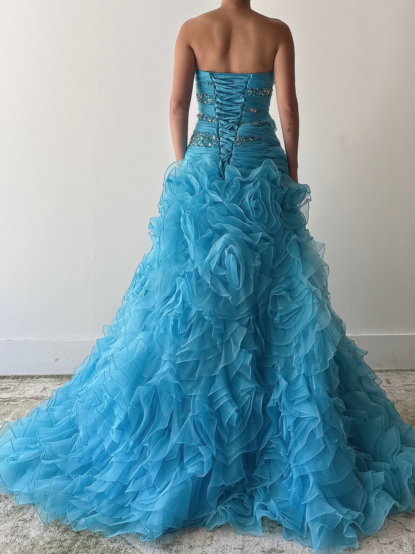 Vintage Organza Sequin Dress - M