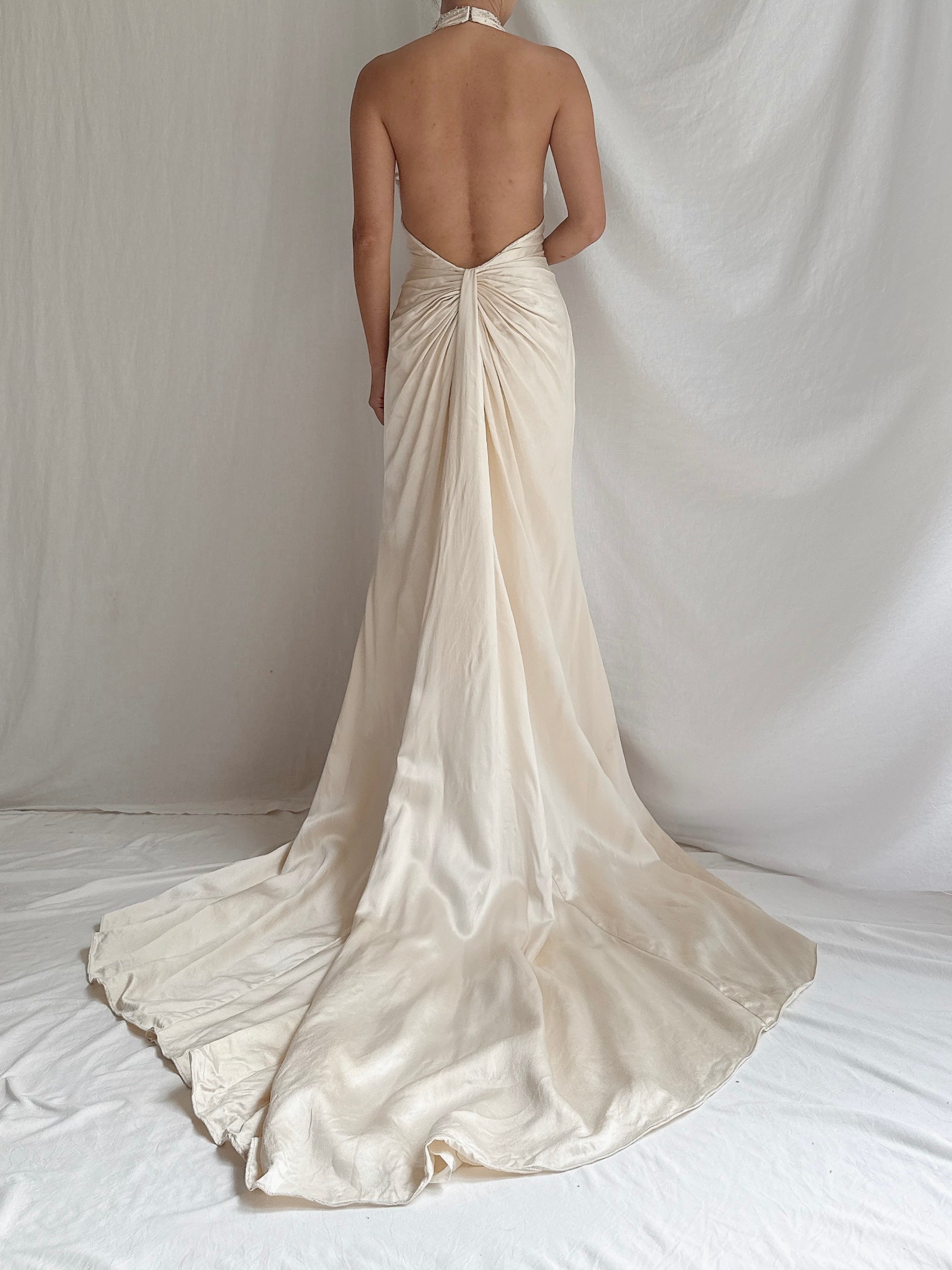 Vintage Stephen Yearrick Silk Halter Gown - M/8