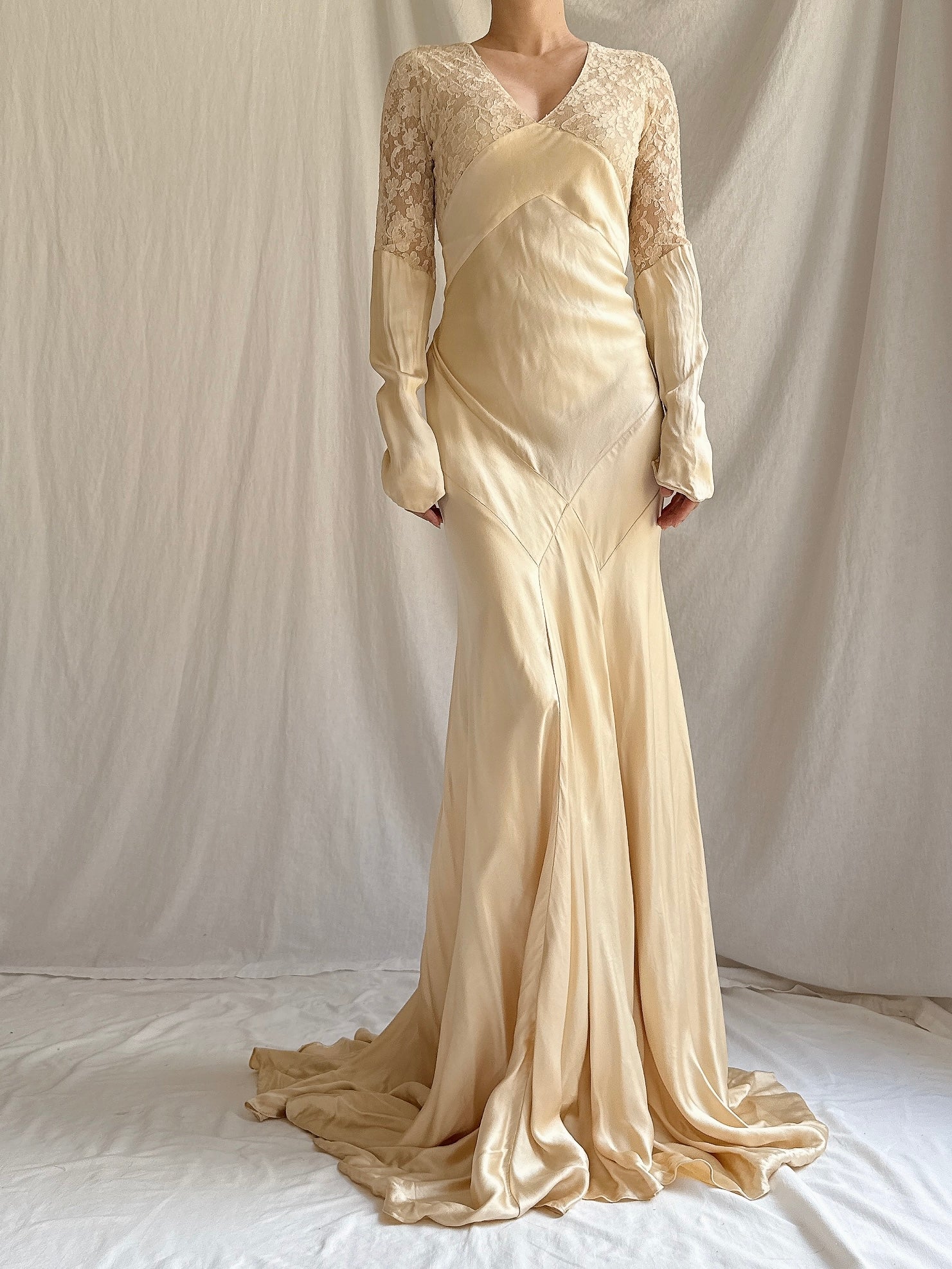 1930s Silk Bias Cut Gown - XS
