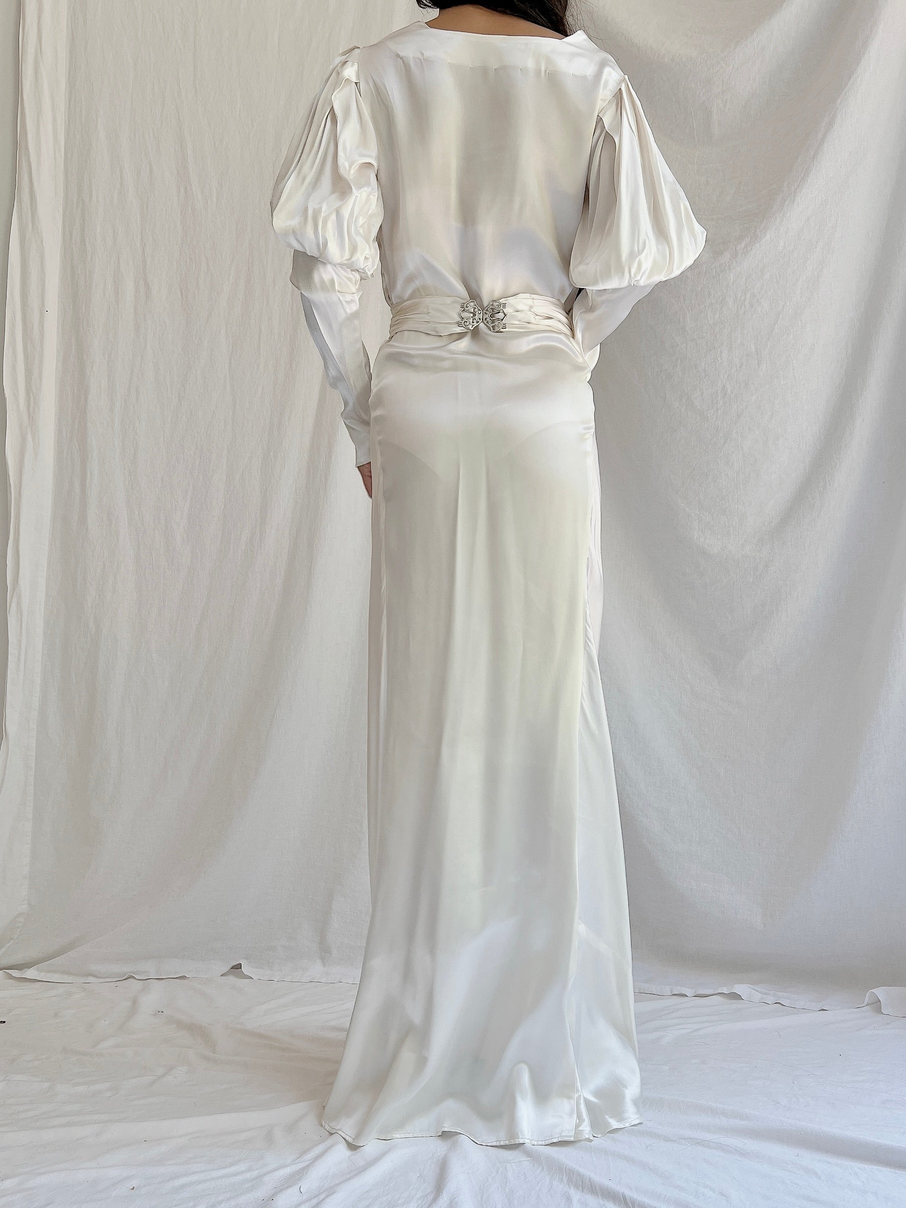 1930s Candelight Satin Gown - S