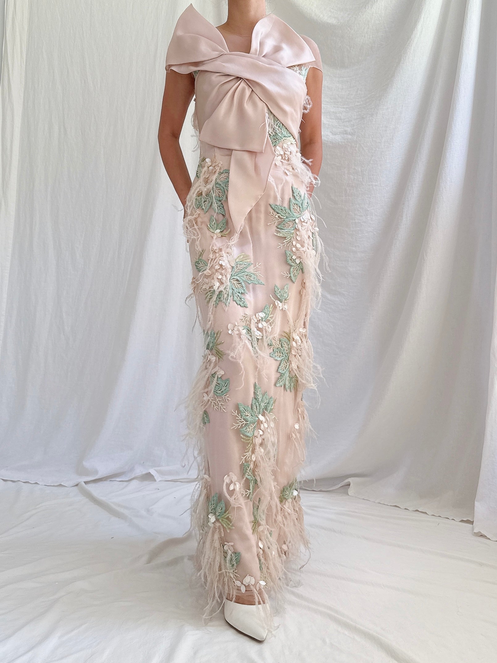Marchesa Feather Dress - XS