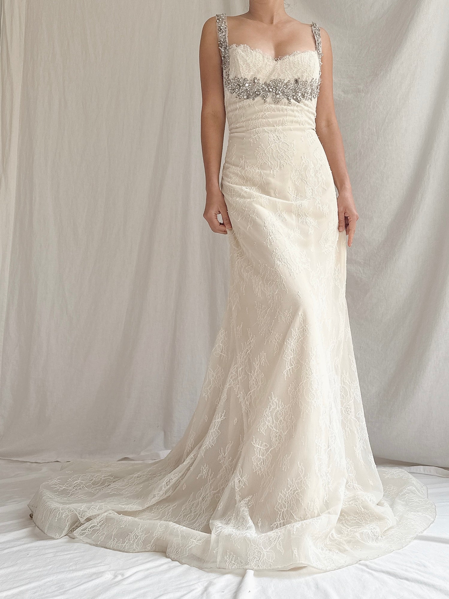 Liancarlo Couture Chantilly Lace and Silk Gown - M/6