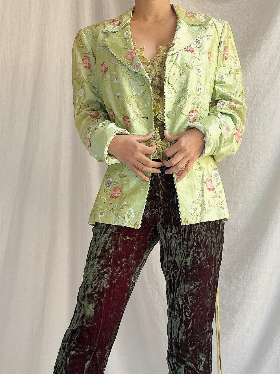Vintage Silk Embroidered Jacket - M