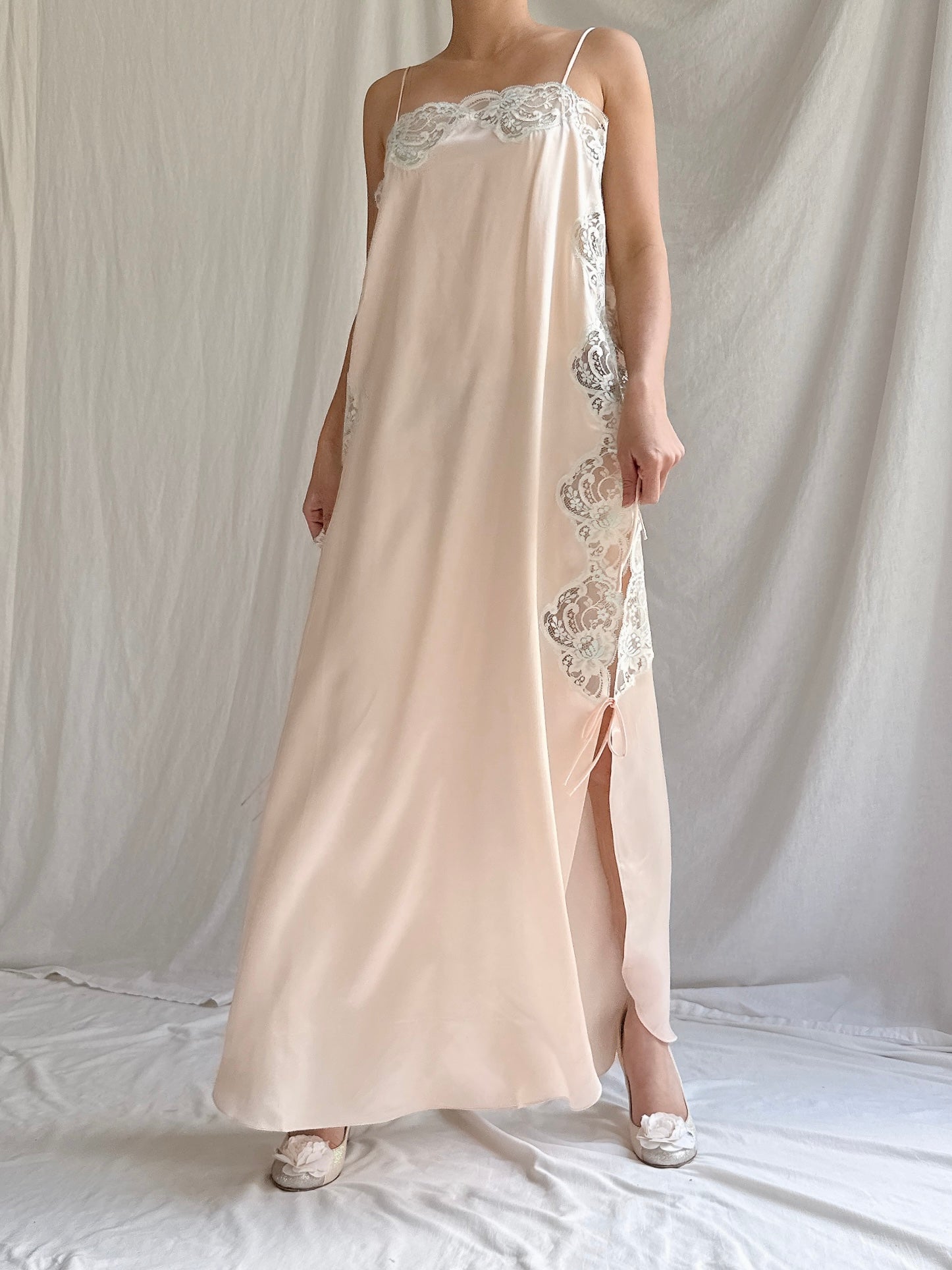 Vintage Pink Slip Dress - M