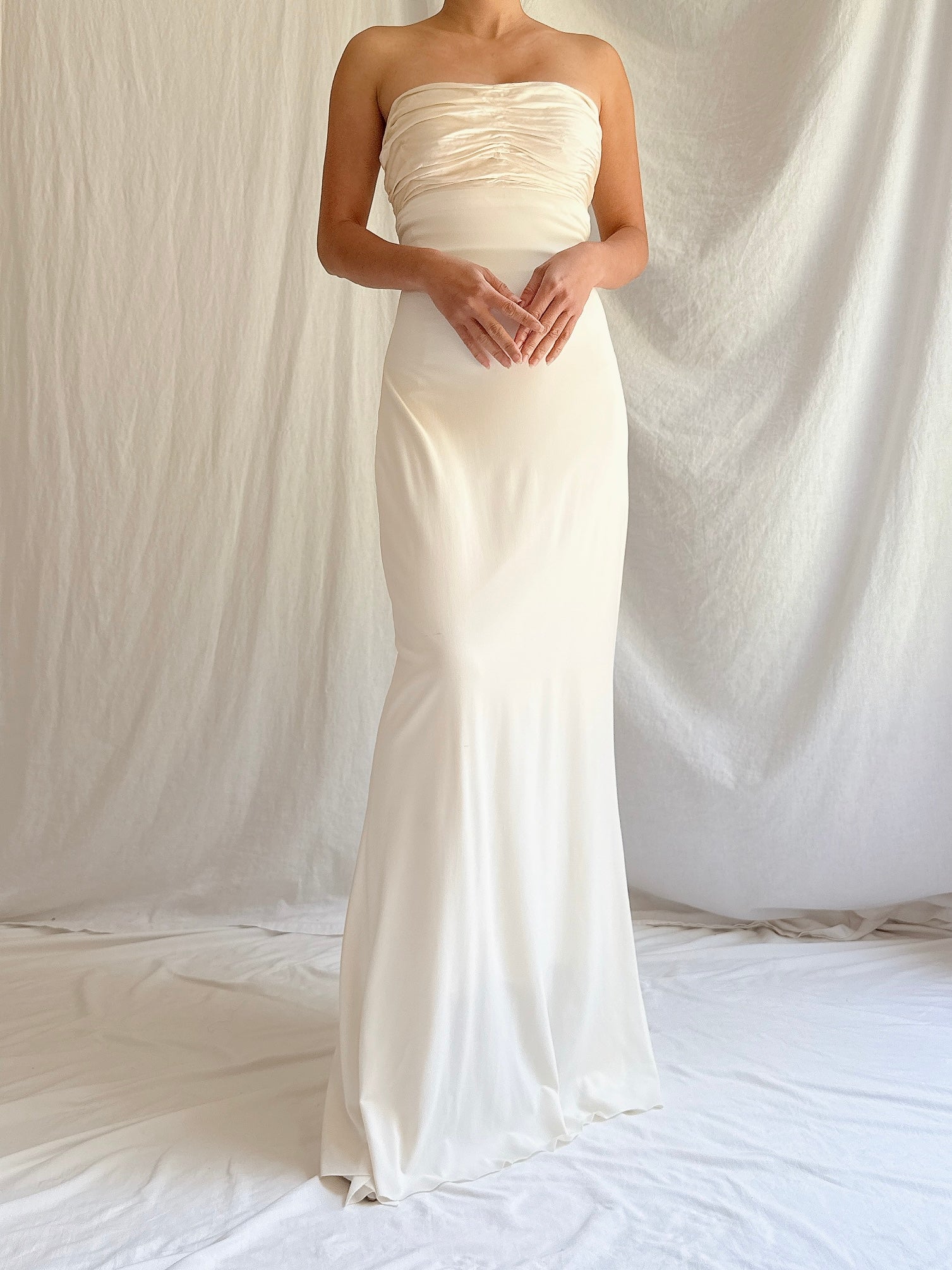 1990s Silk and Jersey Dress - S