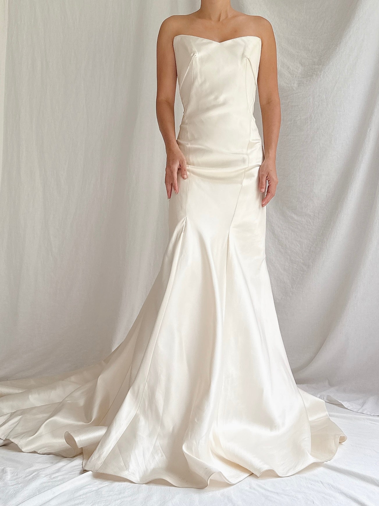 Vintage Anna Maier Silk Strapless Gown - S/4